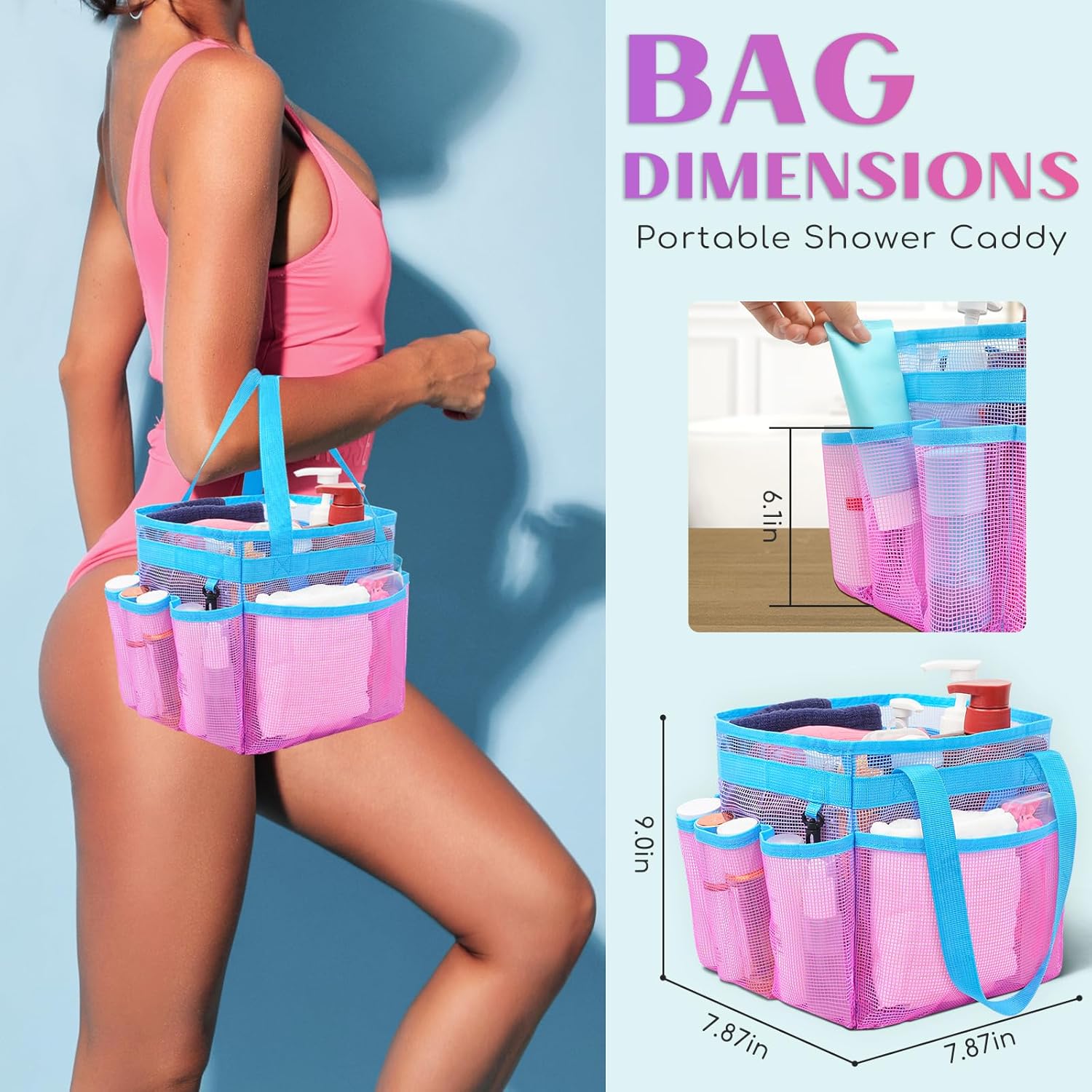 Fiodrimy Mesh Shower Caddy Portable