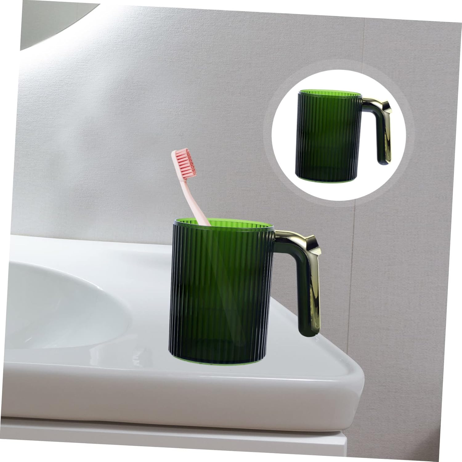 PRETTYZOOM Travel-Sized Gold-Plated Toothbrush Holder