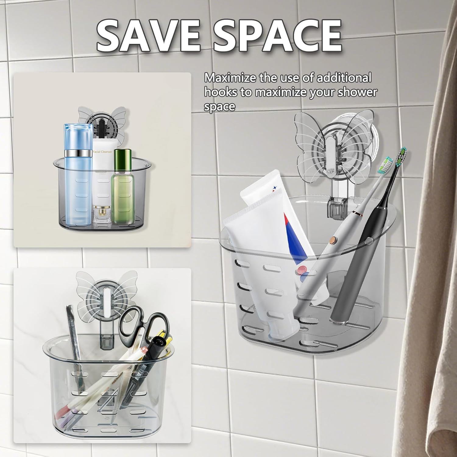 Suction Toothbrush Holder QENWKXZ - Drill-Free Space-Saving Easy to Mount