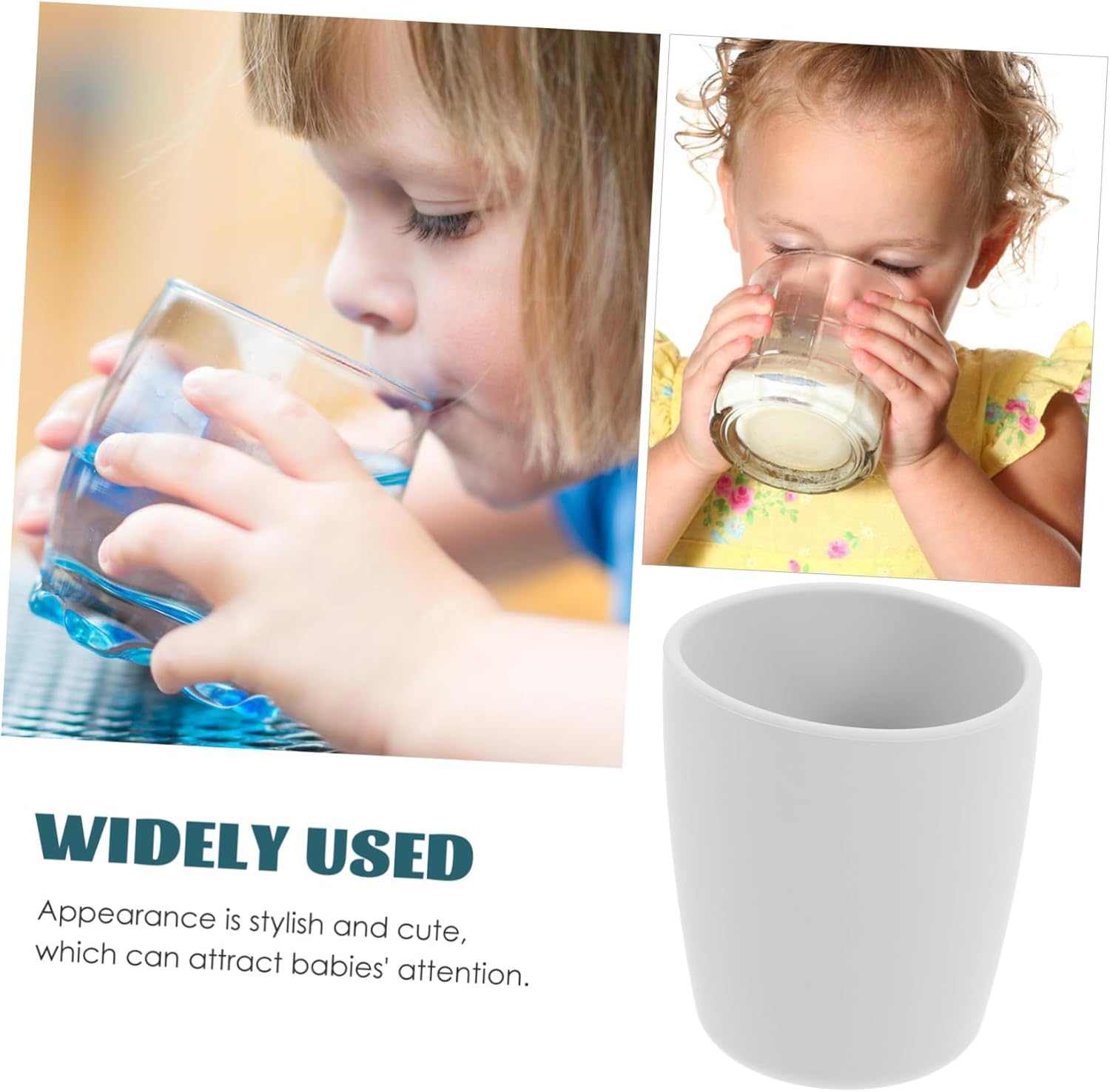 4-Piece Silicone Drop-Open Mouth Cup Set for Boys and Girls