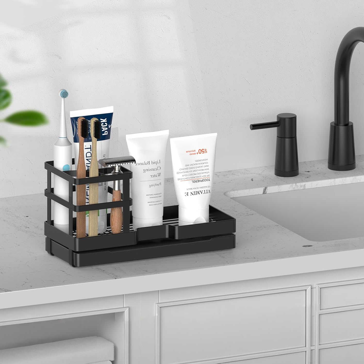 Stylish Toothbrush Swab Holder Set for Bathroom
