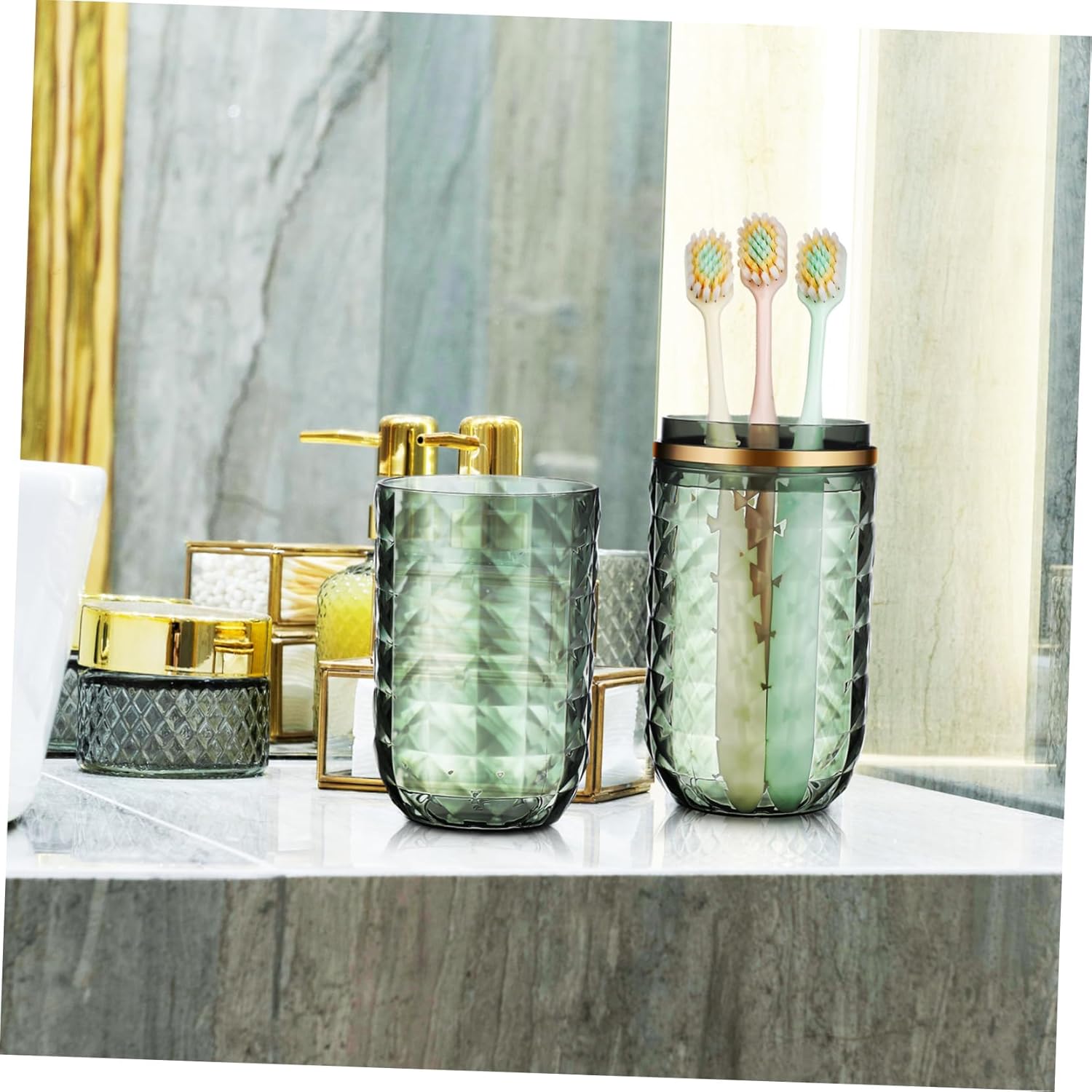 Stylish Dual Function Travel Toothbrush Holder and Mouthwash Cup