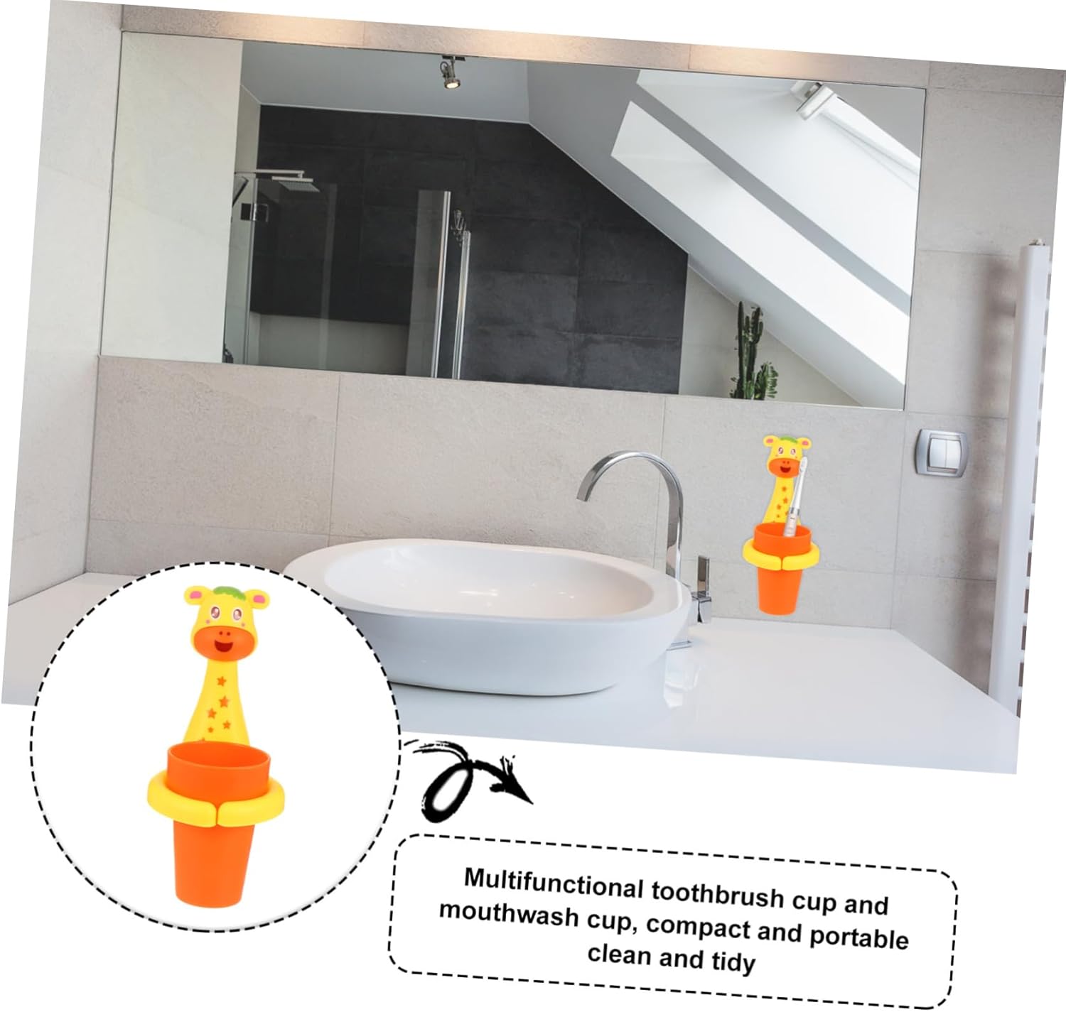 IWOWHERO 1-Pack No Punching Toothbrush Cup Holder