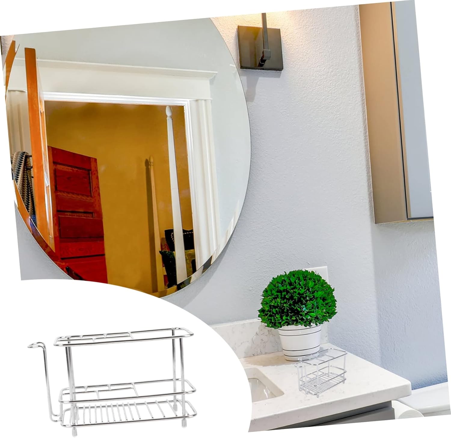 1pc Stainless Steel Shower Rack Toothbrush Holder