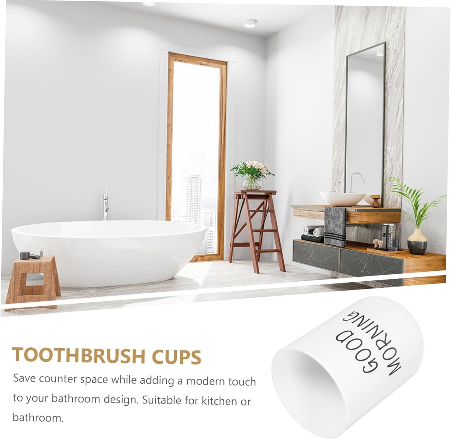 MAGICLULU 2pc Toothbrush Mouthwash Holder Set