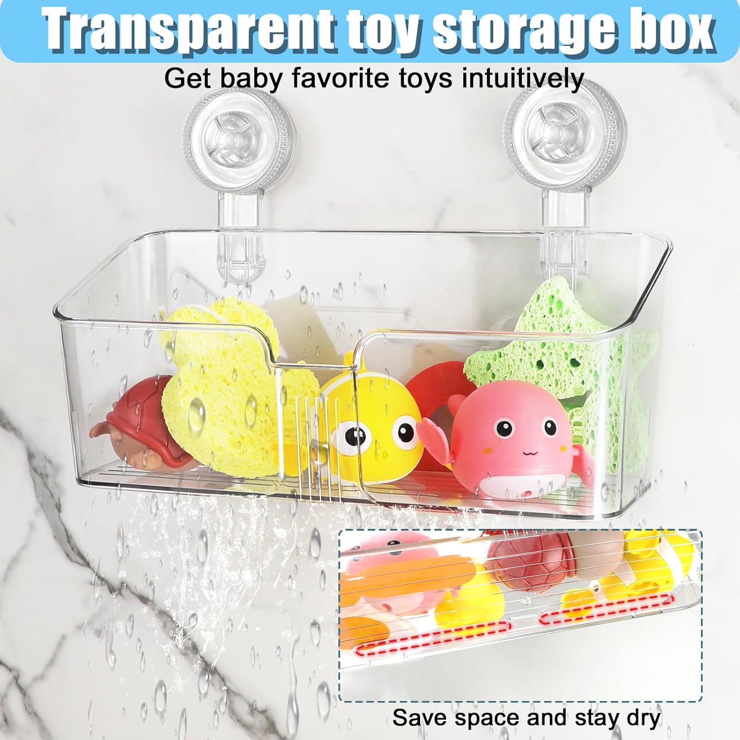 2 Pcs Bath Toy Storage Holder for Bathtub