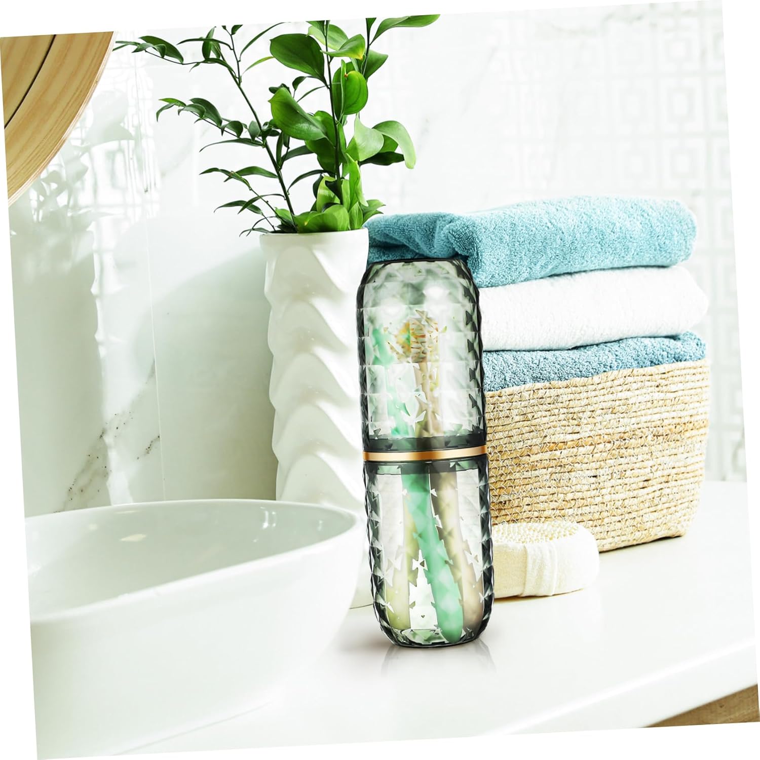 Dual-Purpose Travel Toothbrush Cup Organizer