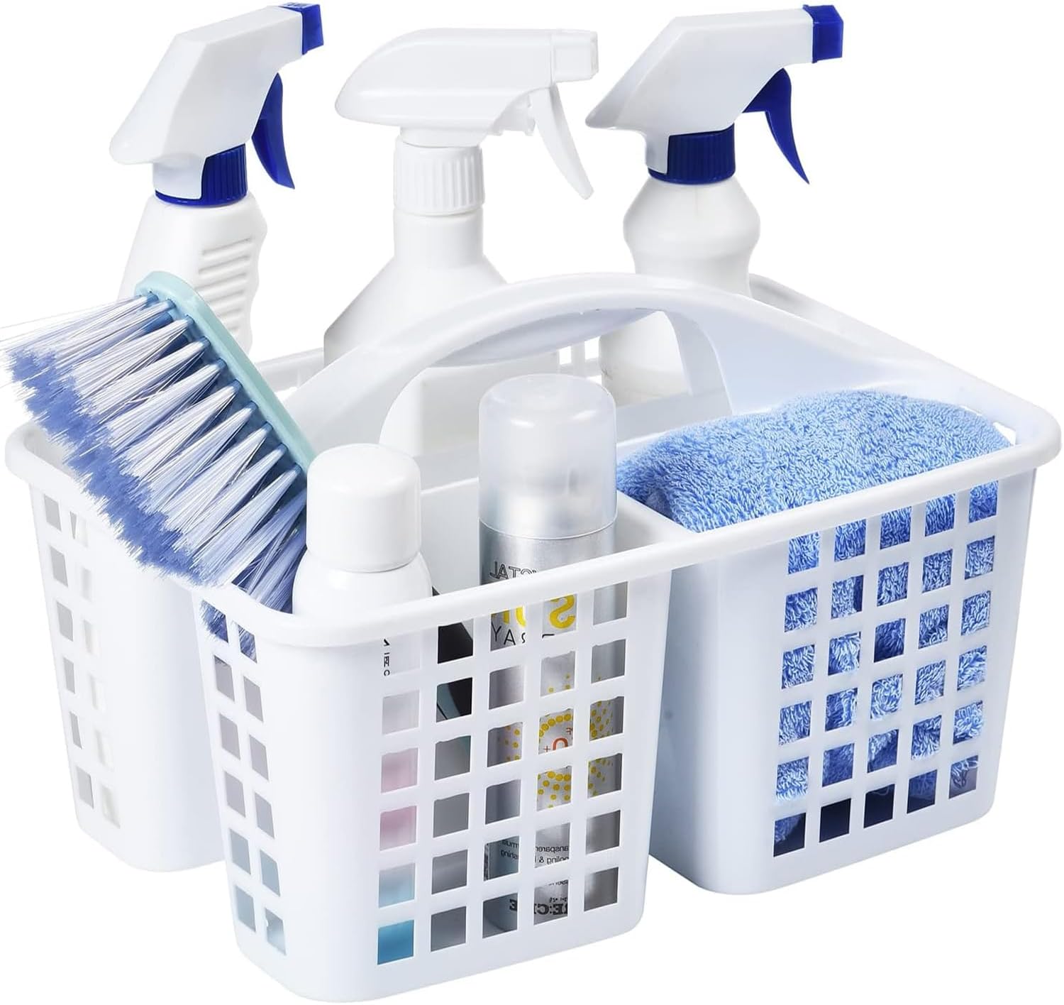 HAUND 3-Compartment Plastic Shower Caddy Basket White