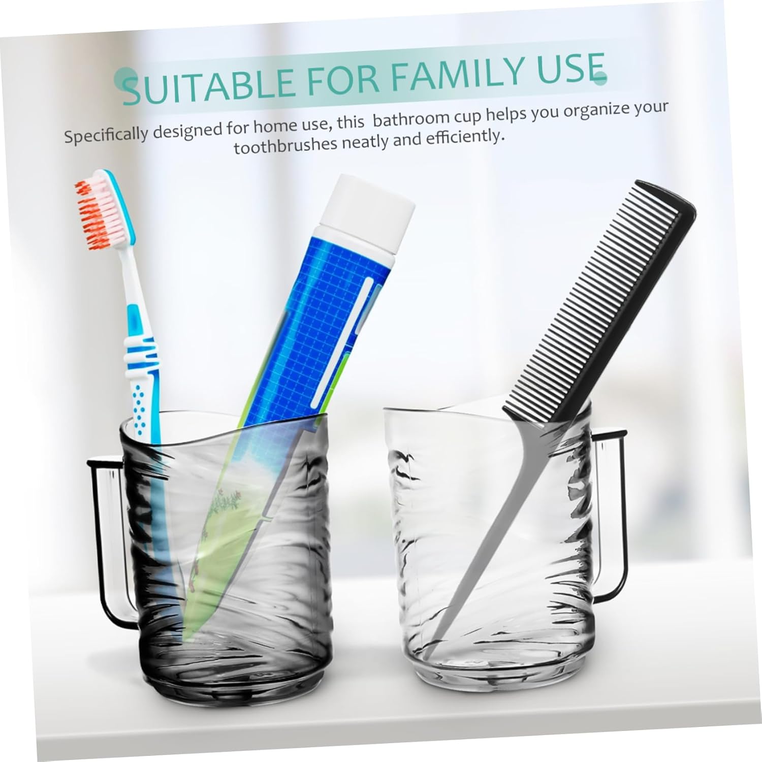 GOOHOCHYTransparent Tirellay Toothbrush Cups for Bathroom Use