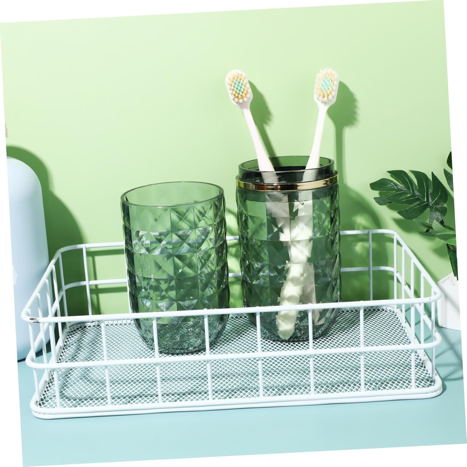Anneome Compact Travel Toothbrush Holder - Reusable Dual-Use Mouthwash Toothbrush Cup