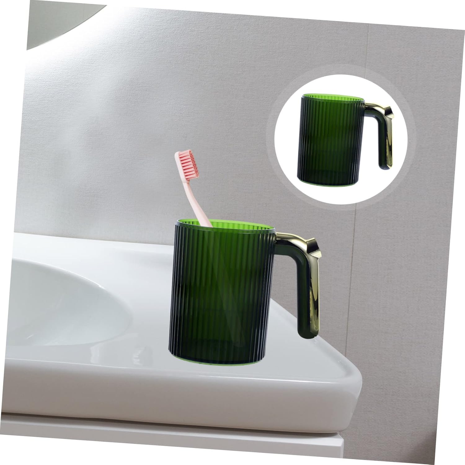 Cabilock Gold-Plated Toothbrush Holder Travel Cup