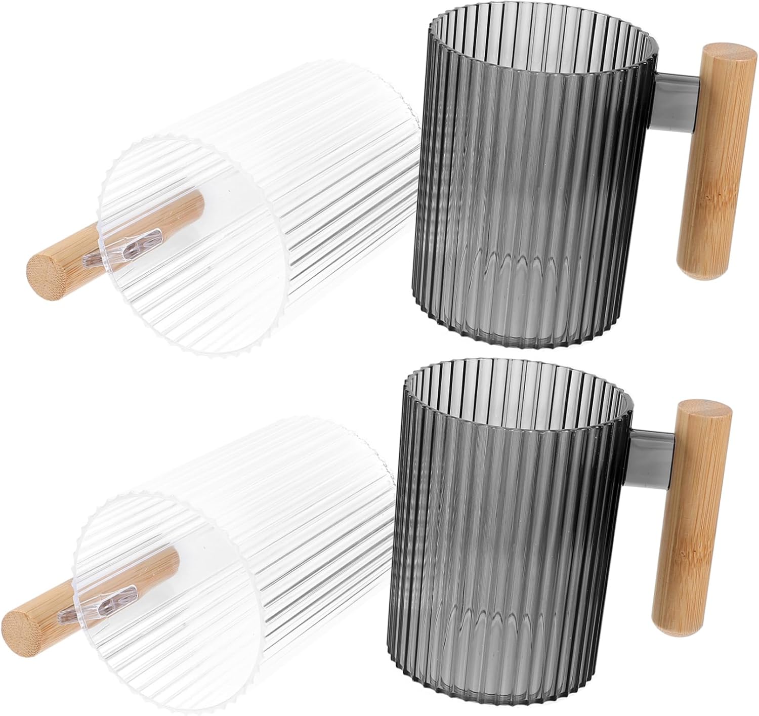 PRETYZOOM 4-Piece Toothbrush Cup Set for Bathroom