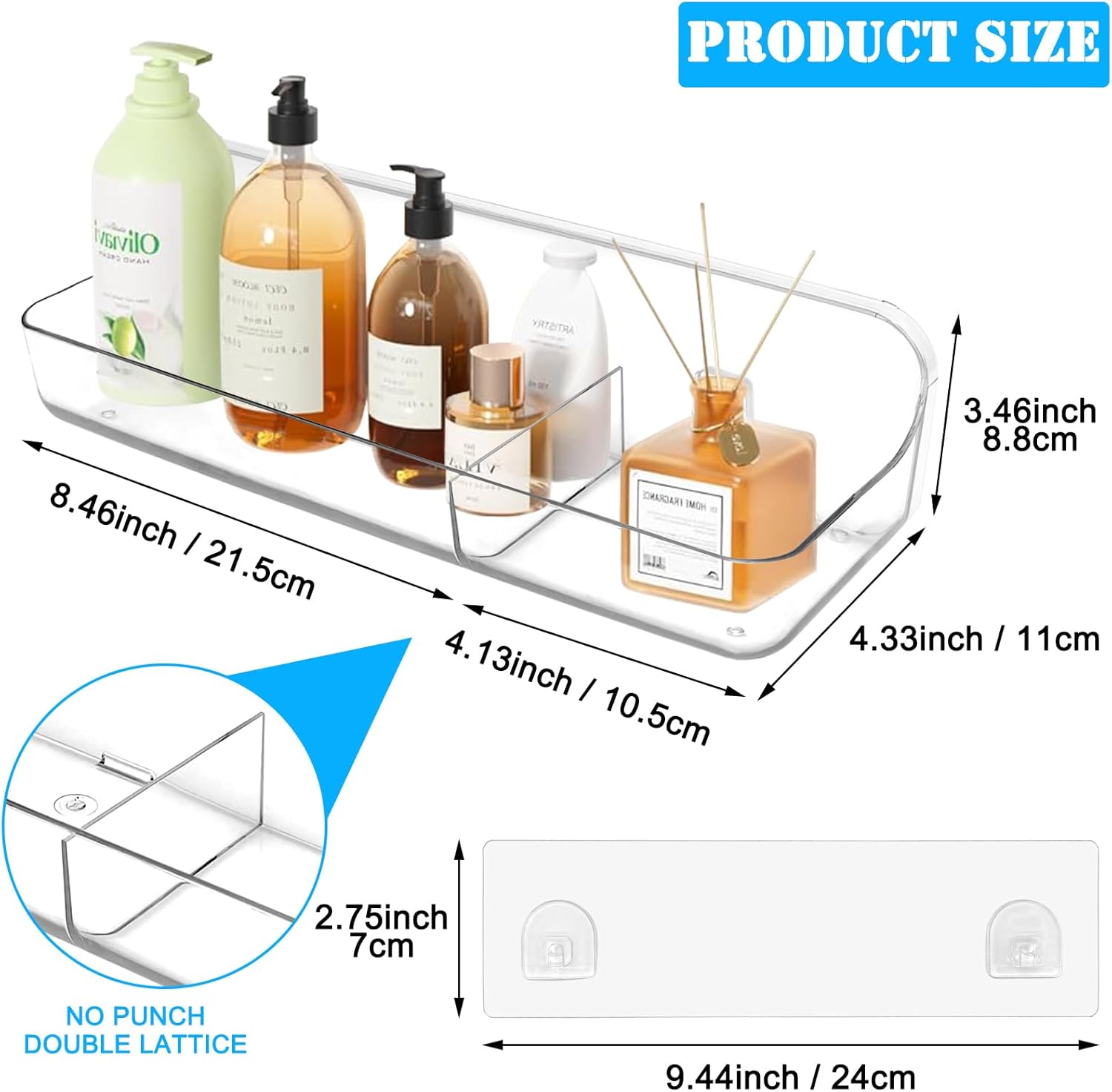 2PK Bath Toy Storage Holder for Bathtub Large