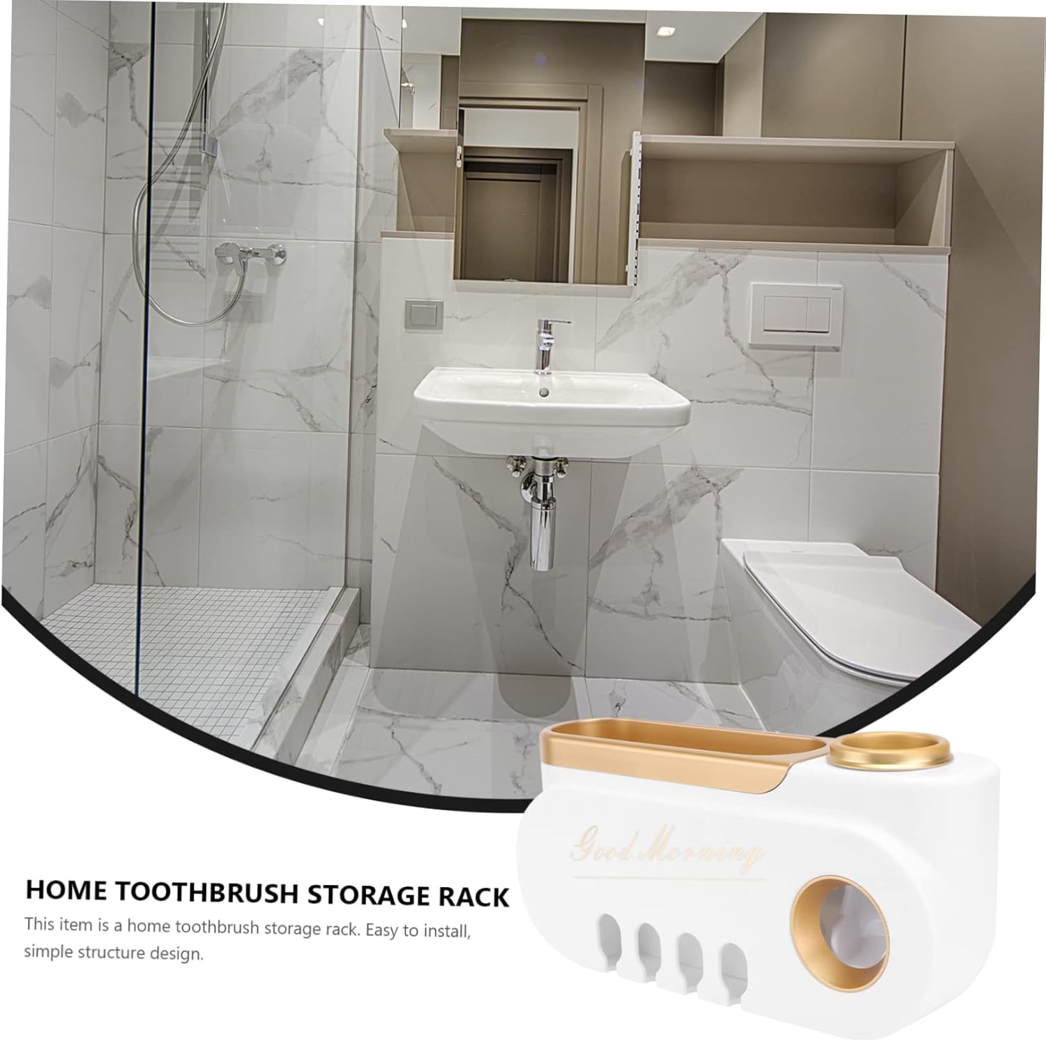 Wall-Mounted Toothbrush Toothpaste Organizer