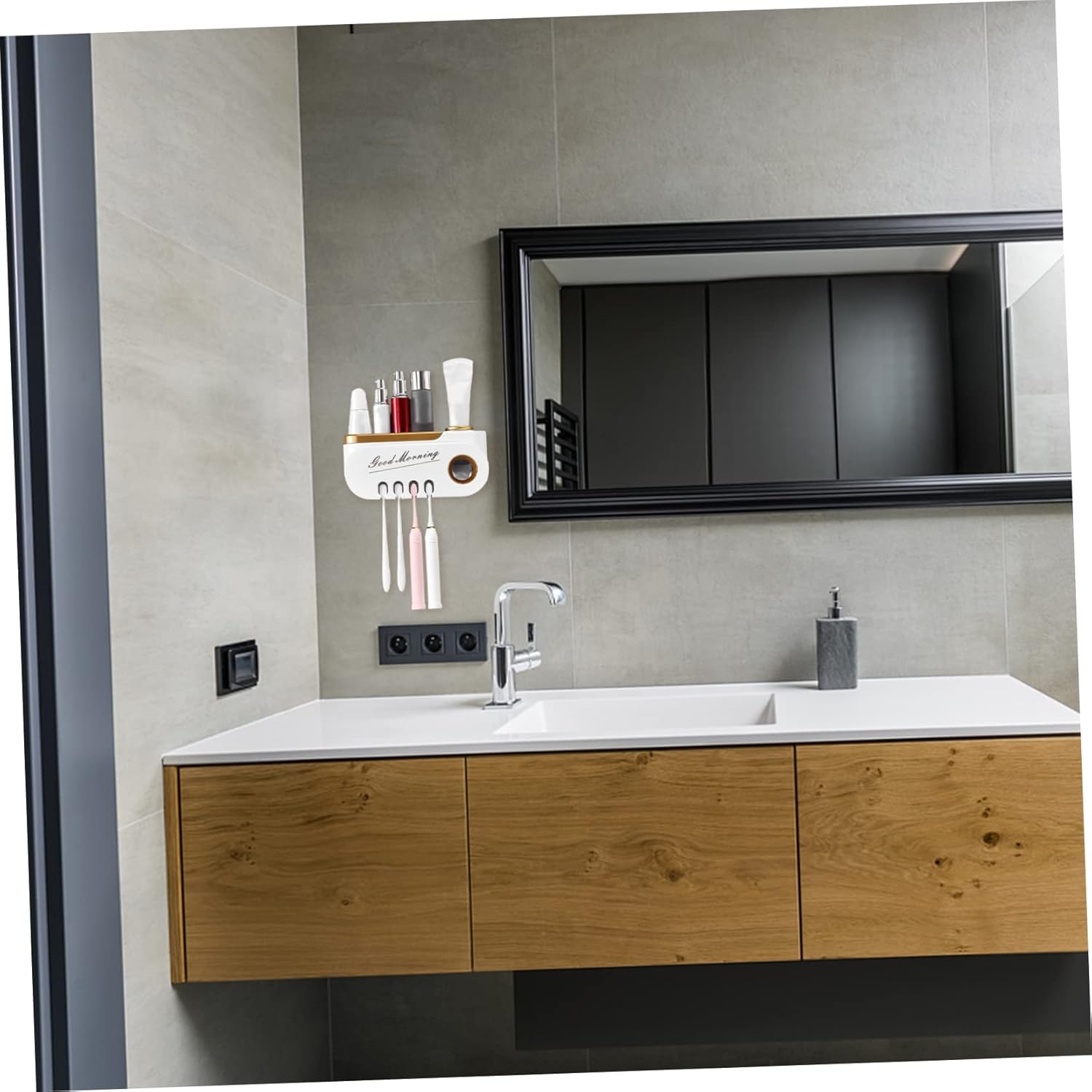 Wall-Mounted Toothbrush Toothpaste Organizer