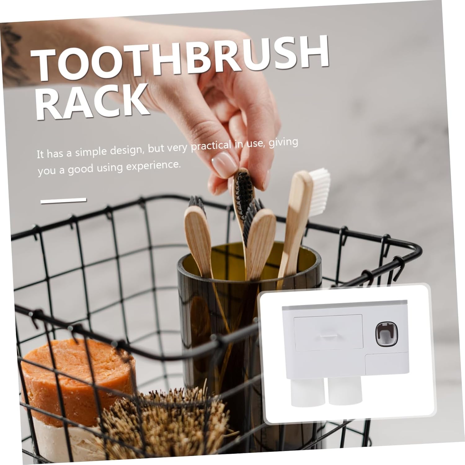 Cabilock Space-Saving Wall-Mounted Toothbrush Holder for Adults
