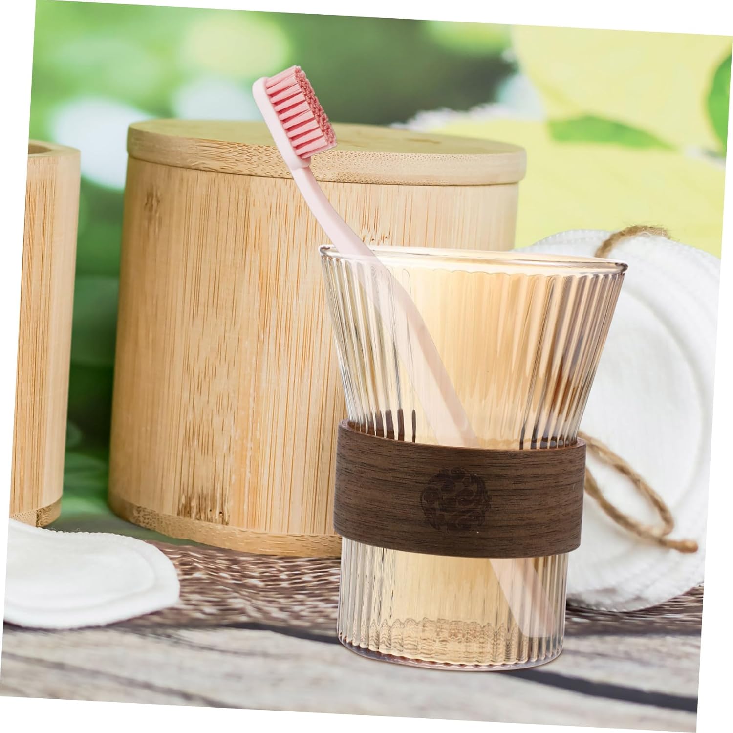 MAGICLULU Elegant Glass Toothbrush Cup