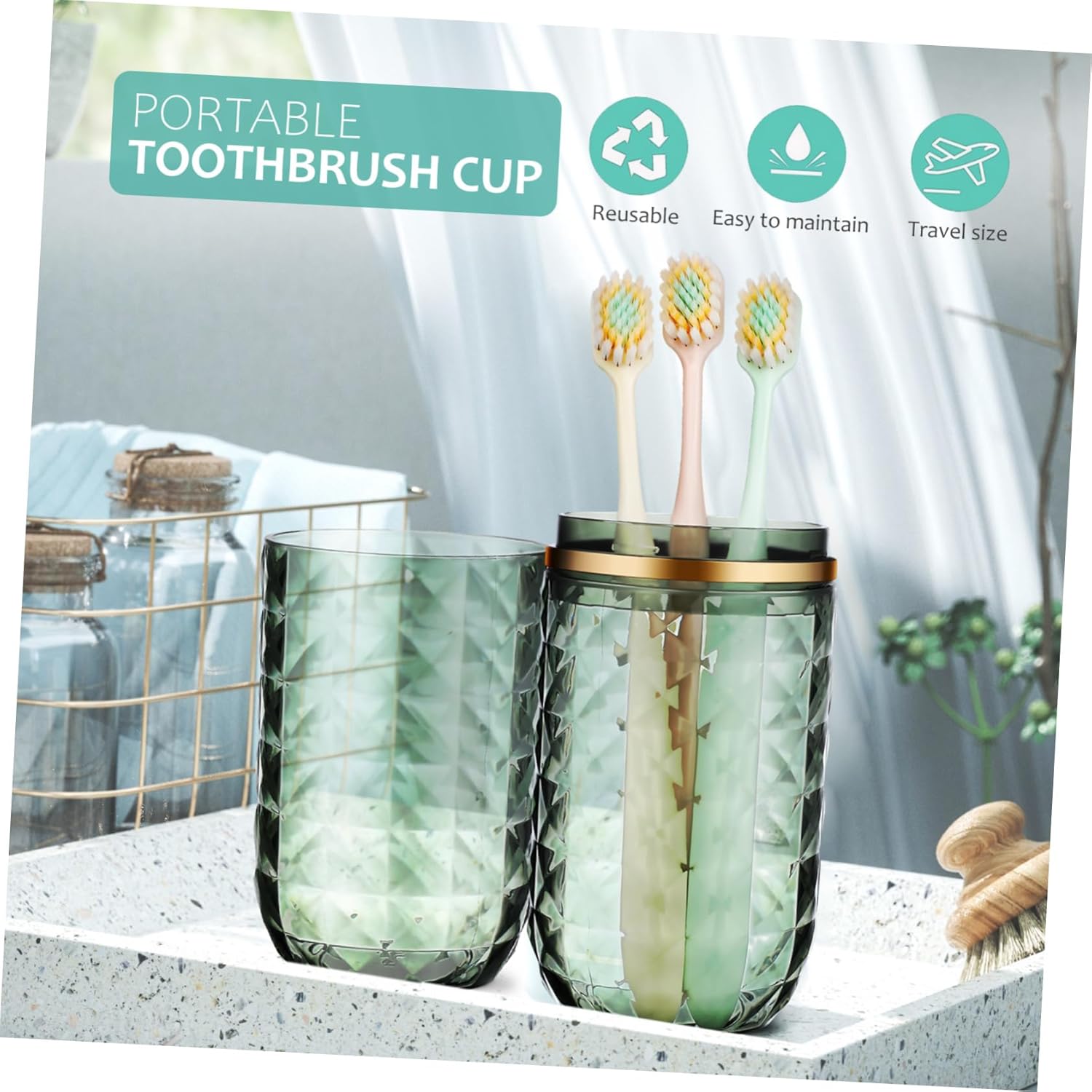 Dual-Function Toothbrush Mouthwash Holder