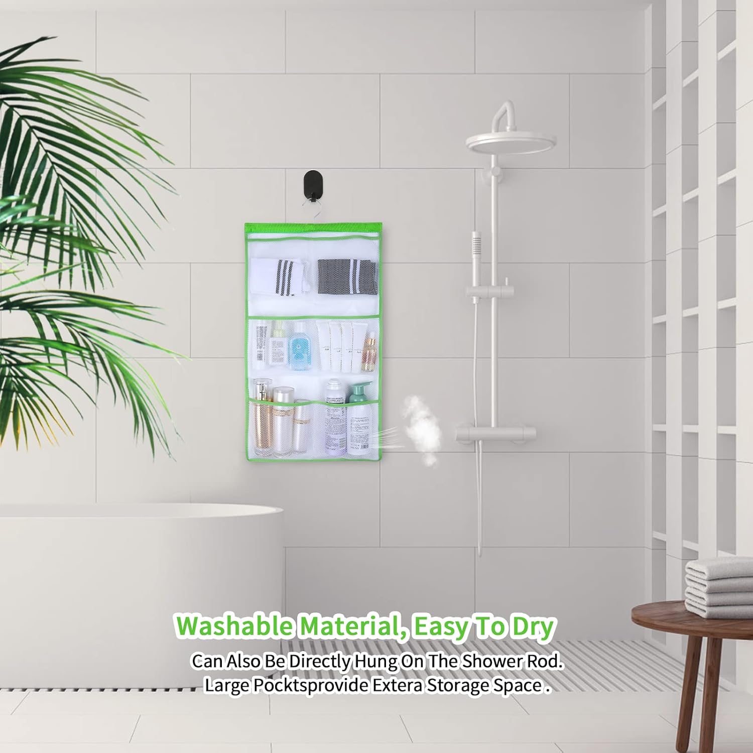 GUMQDD 6 Storage Pockets Mesh Shower Caddy