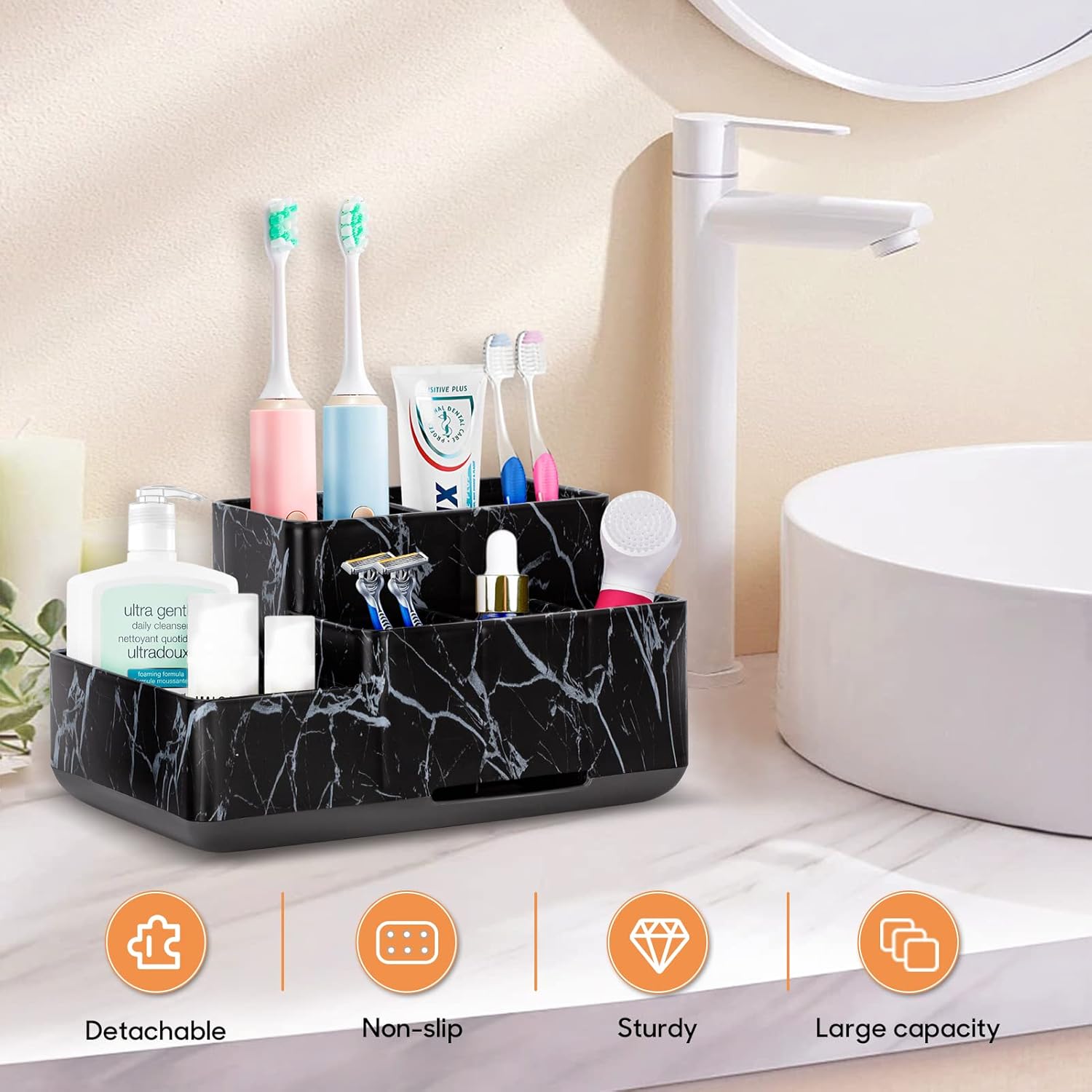 DoubleCare Schumer Anti-Slip Detachable Bathroom Organizer