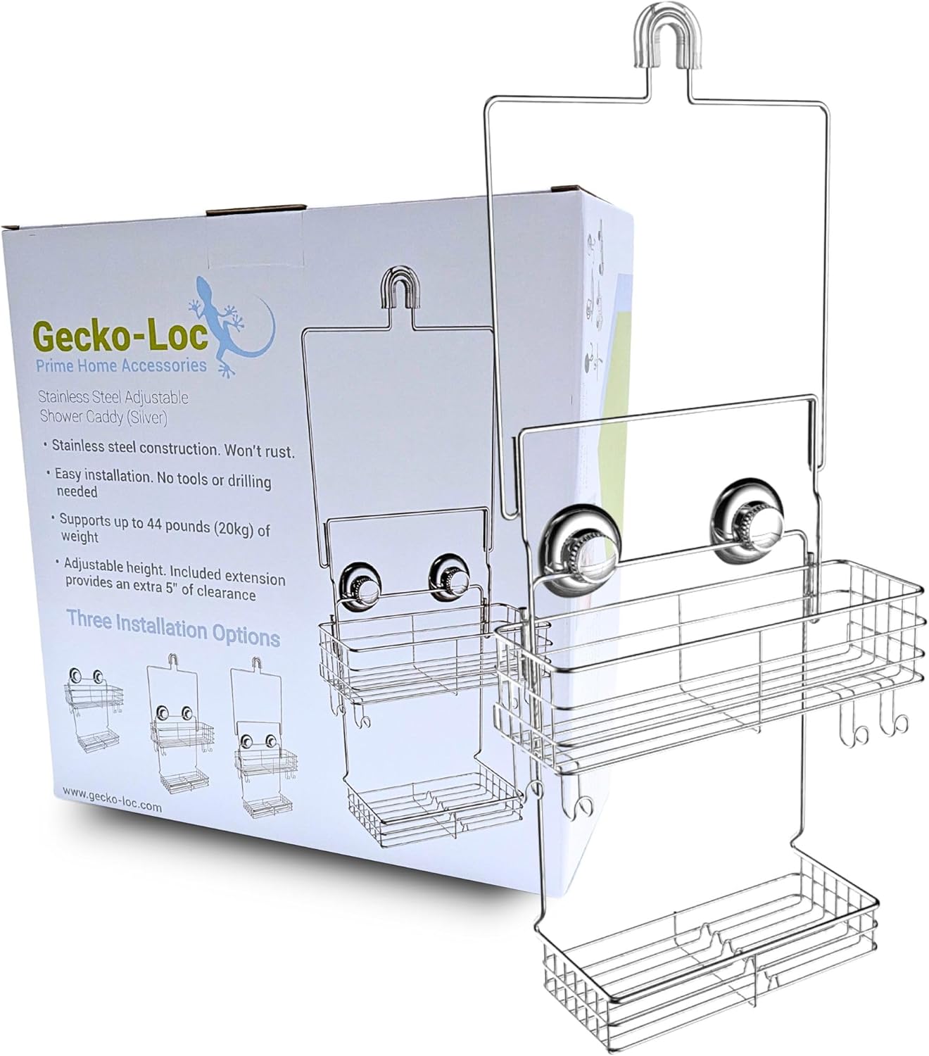 Bathroom Shower Caddy Long Adjustable