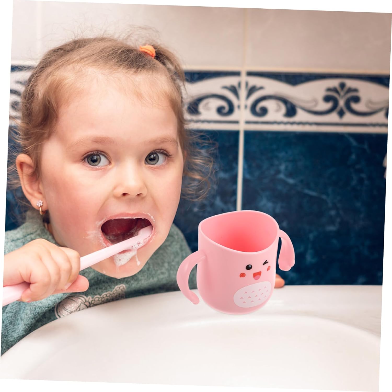 Cartoon Toothbrush Holder for Kids Dinosaur Shaped Reusable Plastic Toothbrush Cup