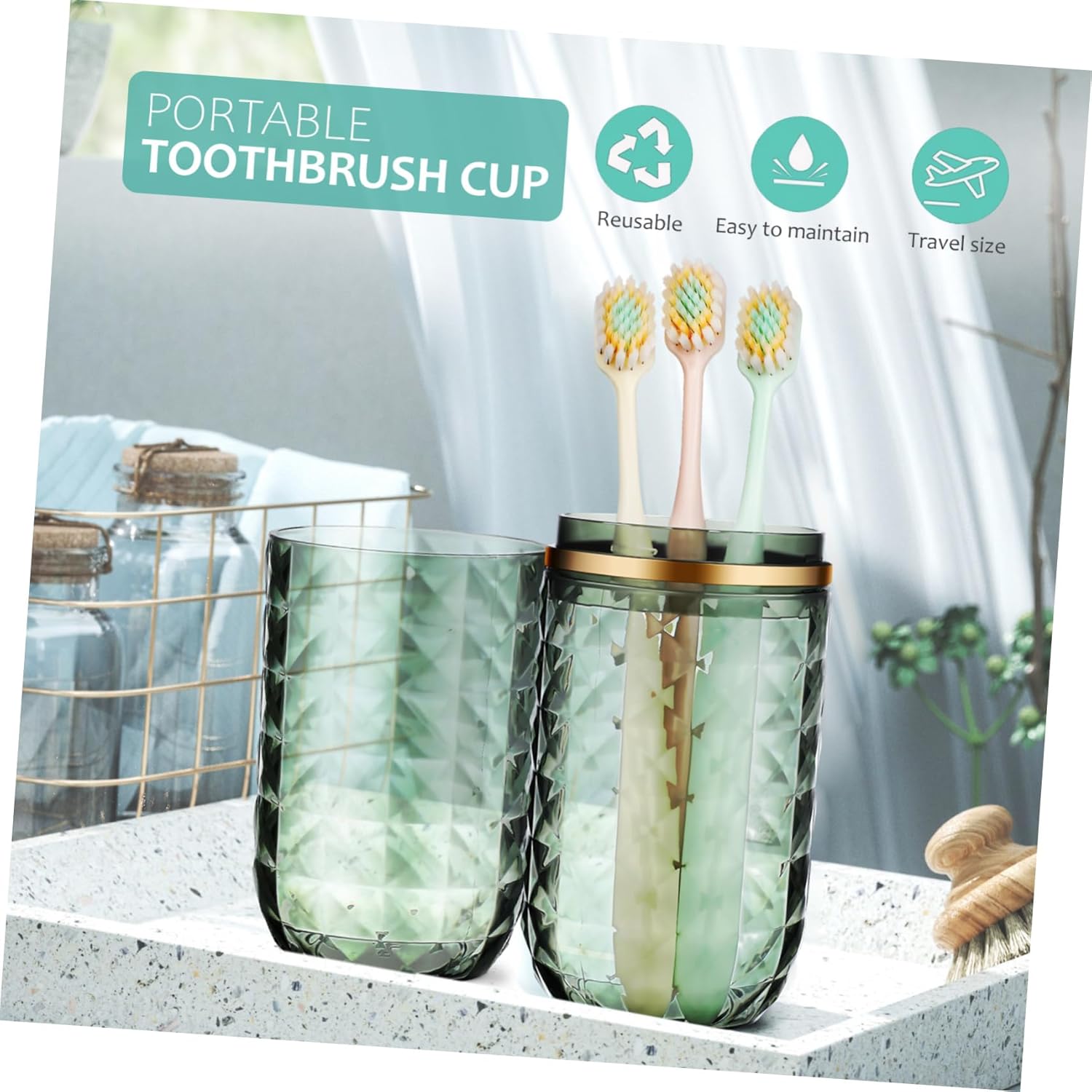 Stylish Dual-Purpose Toothbrush Mouthwash Holder