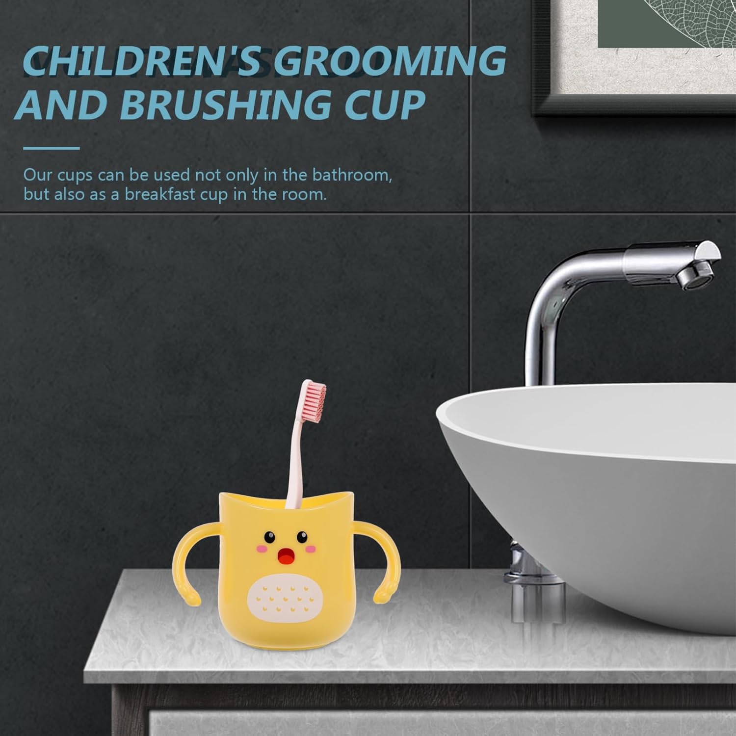 TOYANDONA Double-Handled Kids Toothbrush Cup