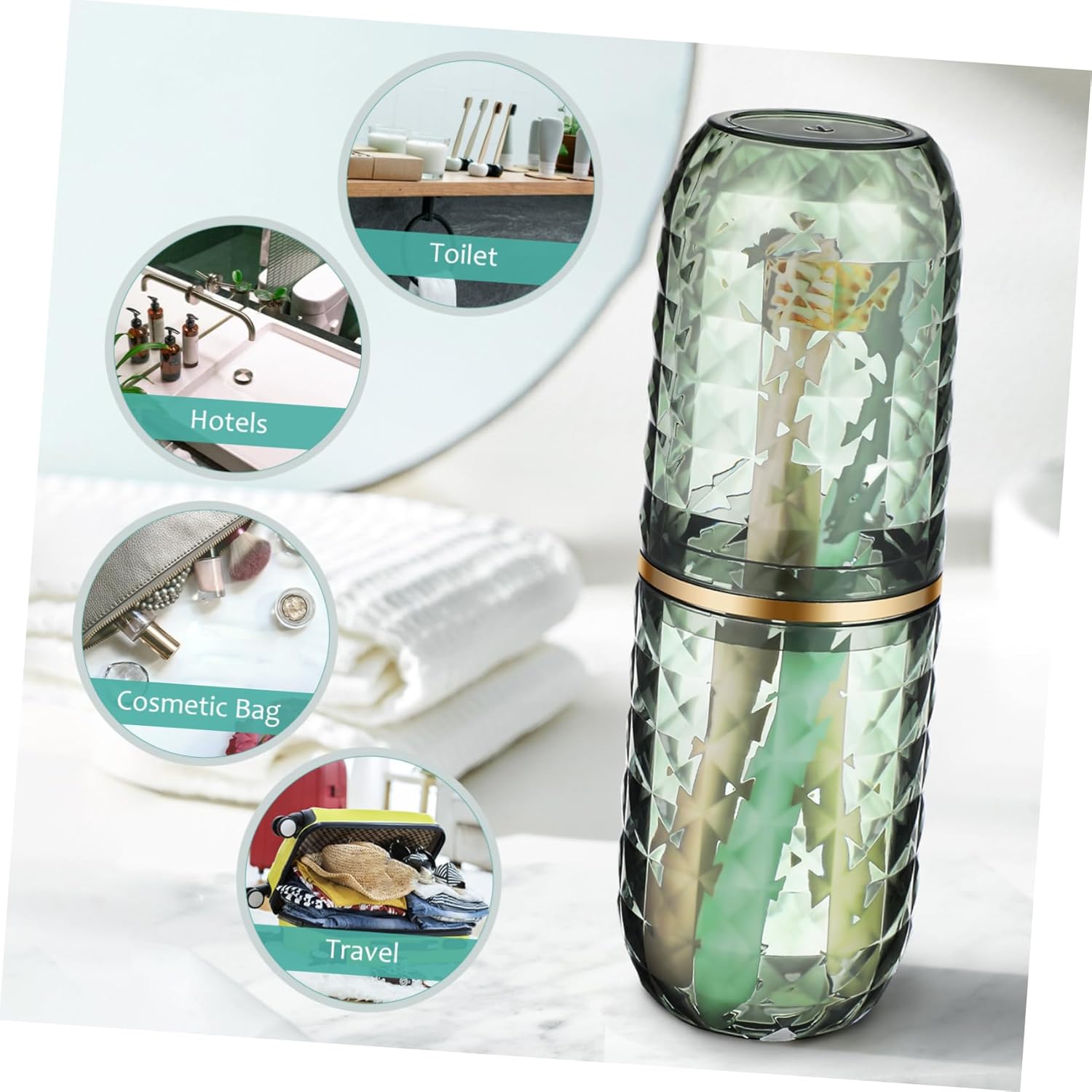 Dual-Function Toothbrush Mouthwash Holder