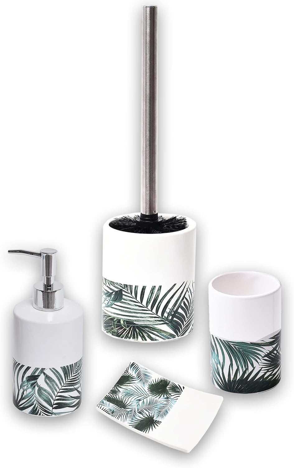EVIDECO Bath Tumbler Holder Tropical Leaves Design