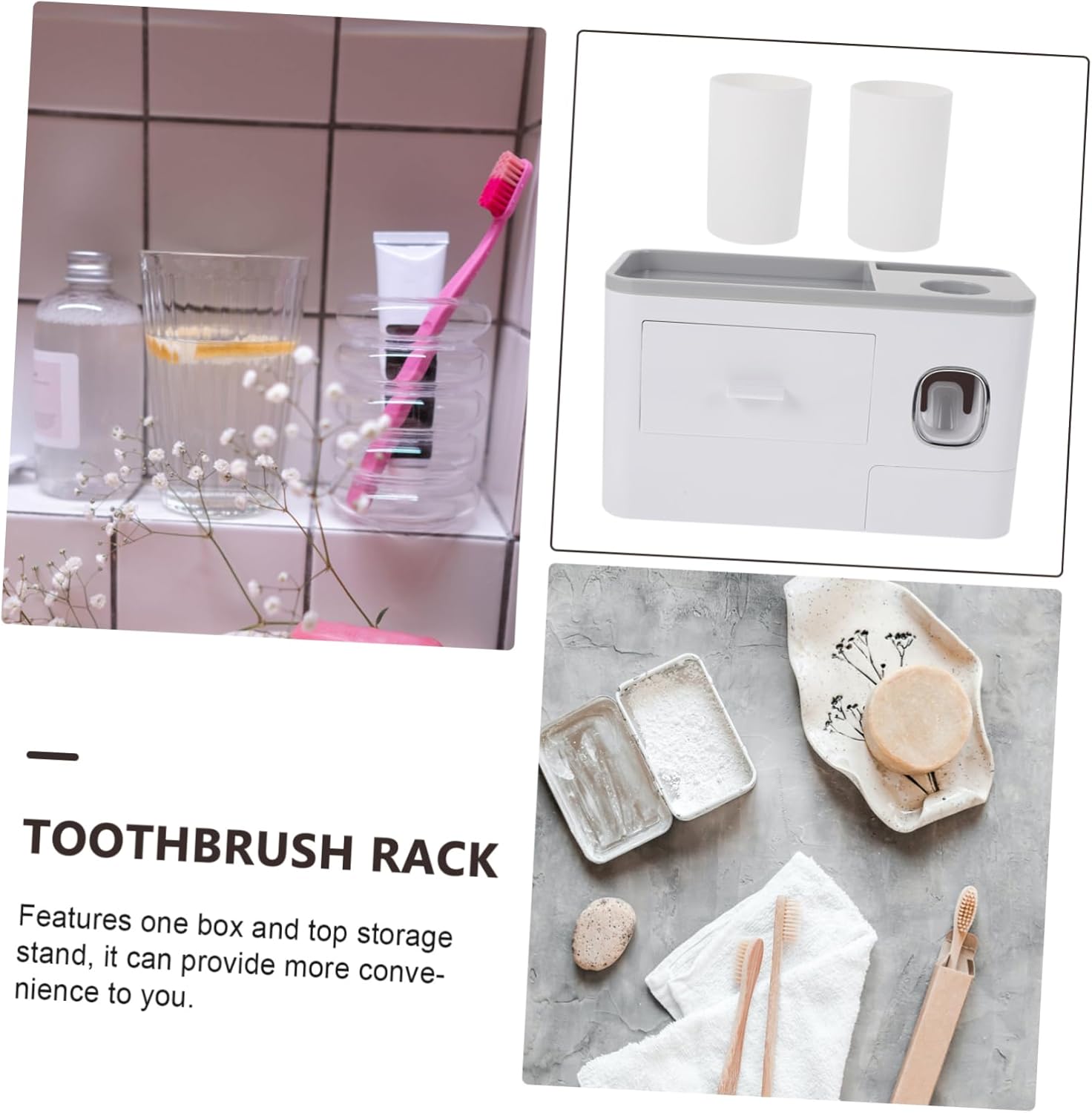 Cabilock Space-Saving Wall-Mounted Toothbrush Holder for Adults
