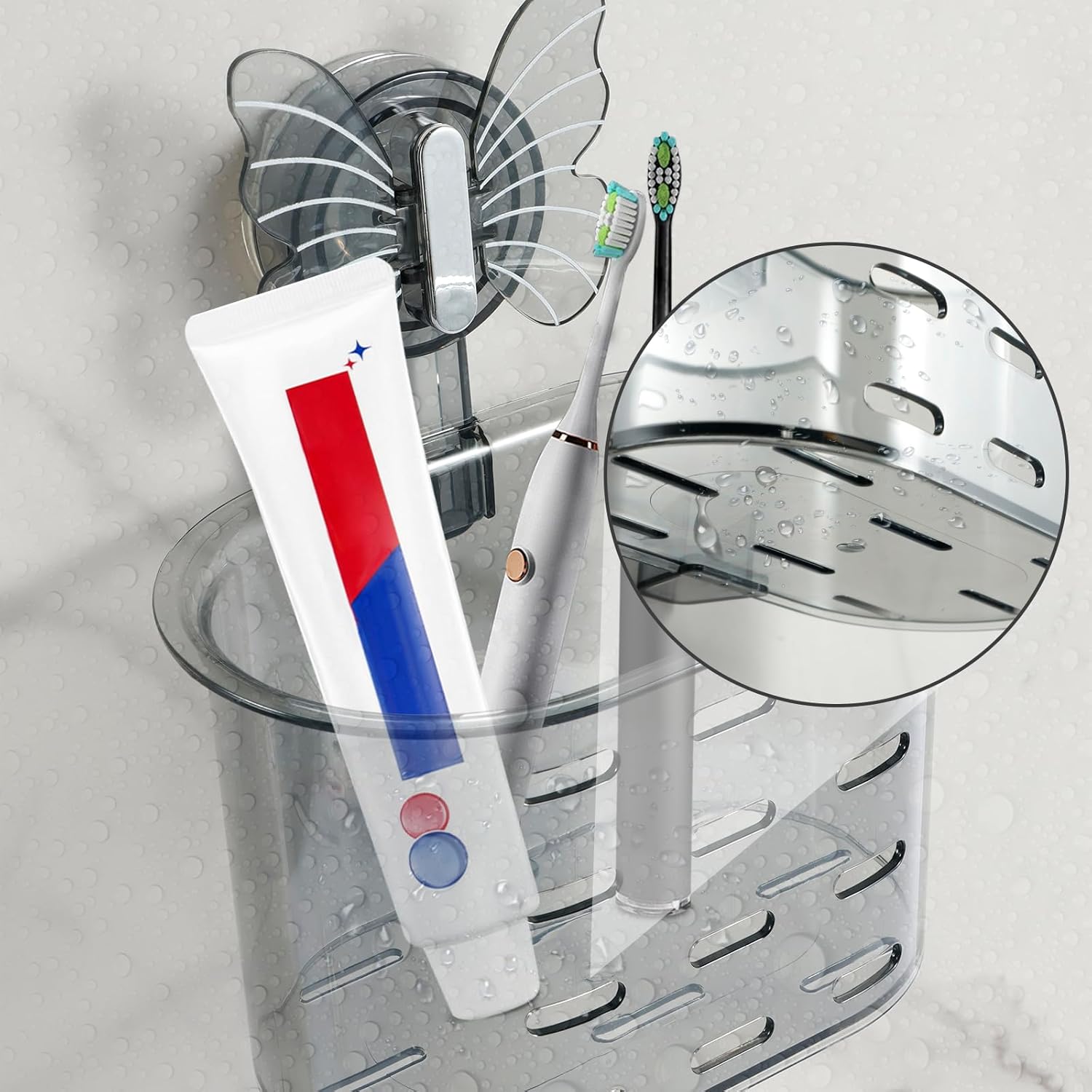 Suction Toothbrush Holder QENWKXZ - Drill-Free Space-Saving Easy to Mount