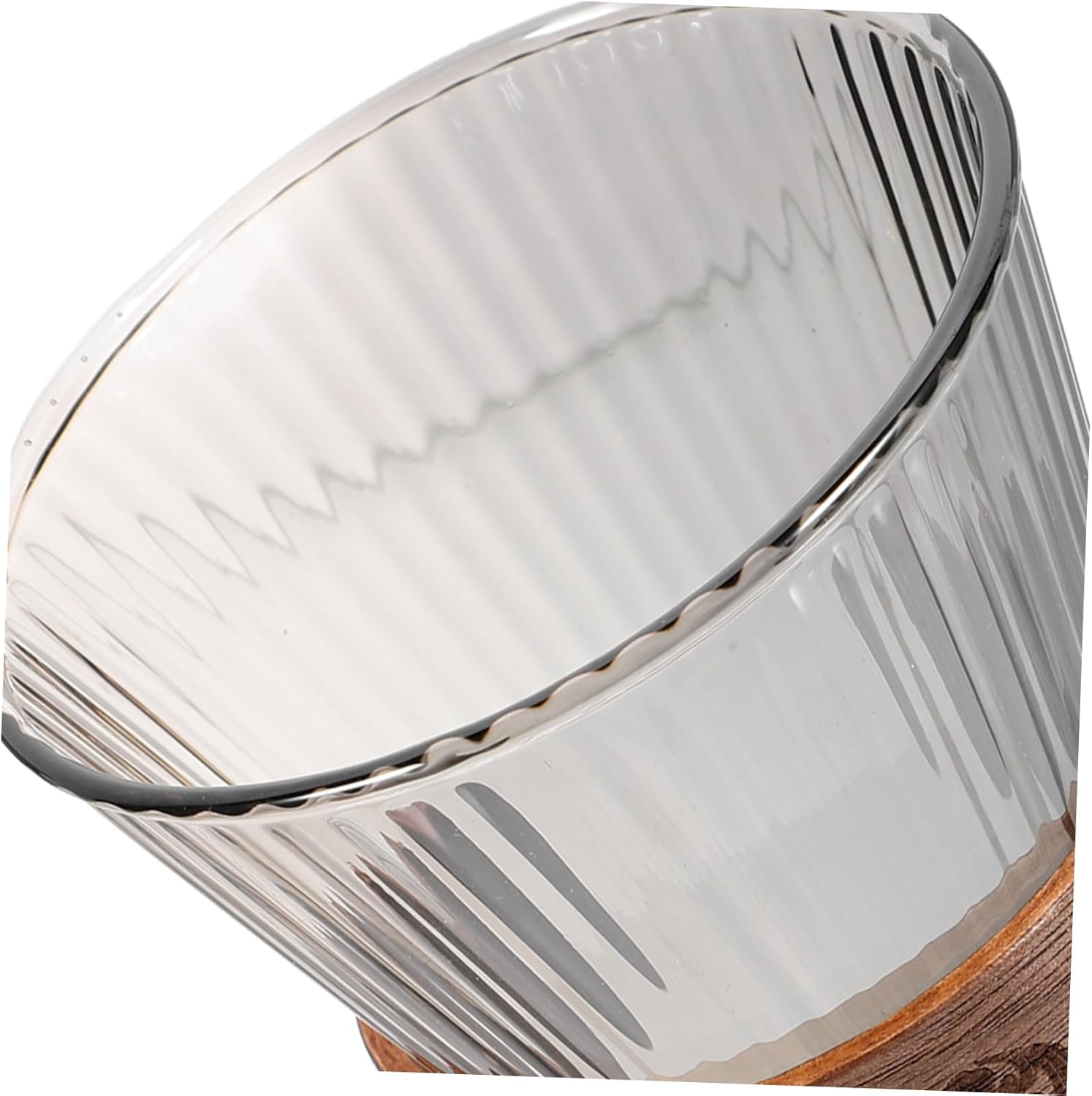 Wakauto Glass Toothbrush Cup with Wood Base