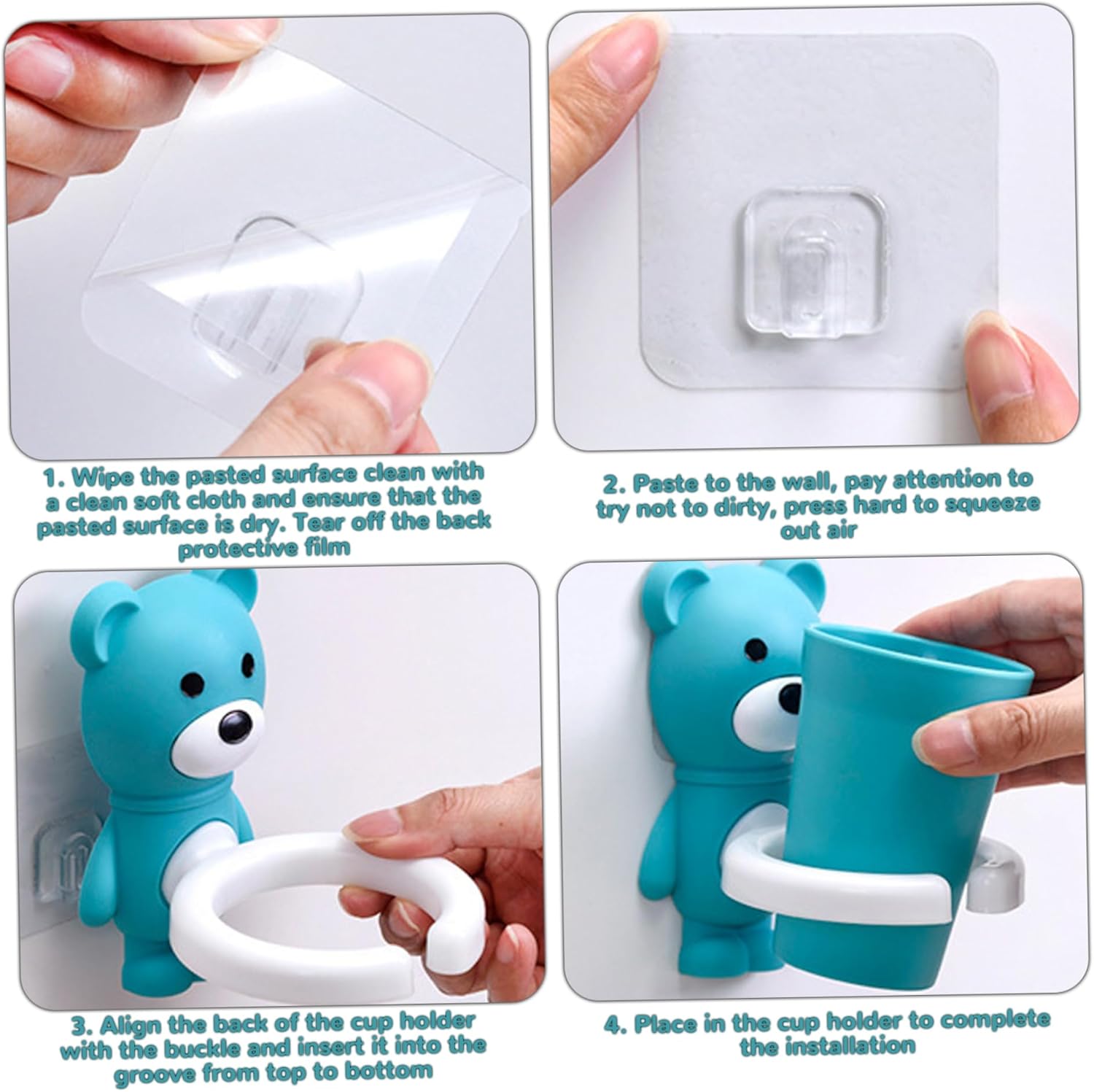 ESiiFuu Cute Bear Toothbrush Holder Set