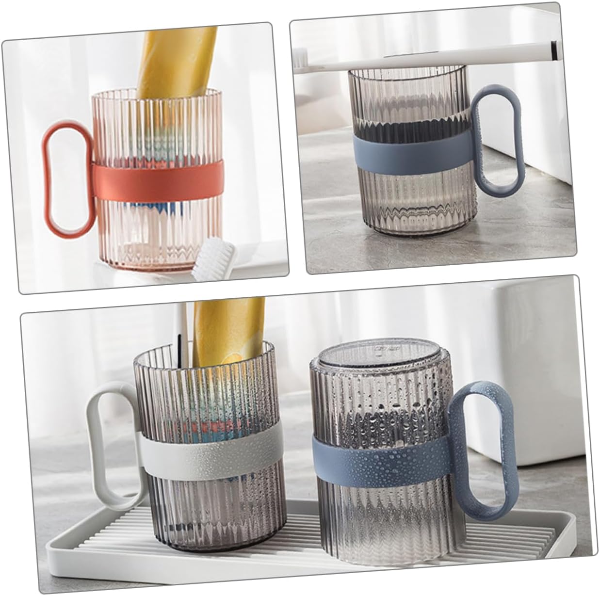 4-Piece Toothbrush Mouthwash Cups