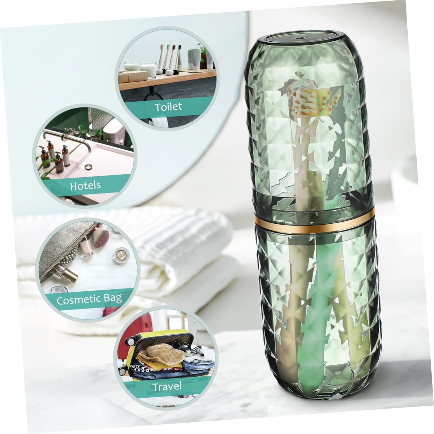 Travel Toothbrush and Mouthwash Holder Portable Case