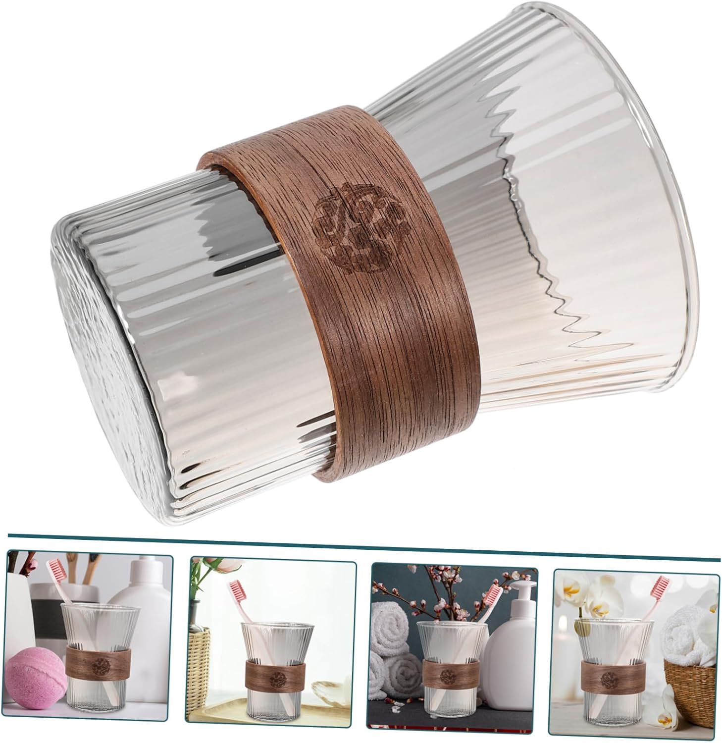 Elegant Glass Toothbrush Mouthwash Cup