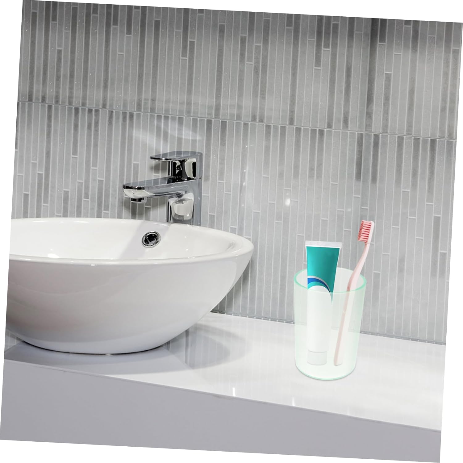 IWOWHERO Transparent Toothbrush Cup for Adults