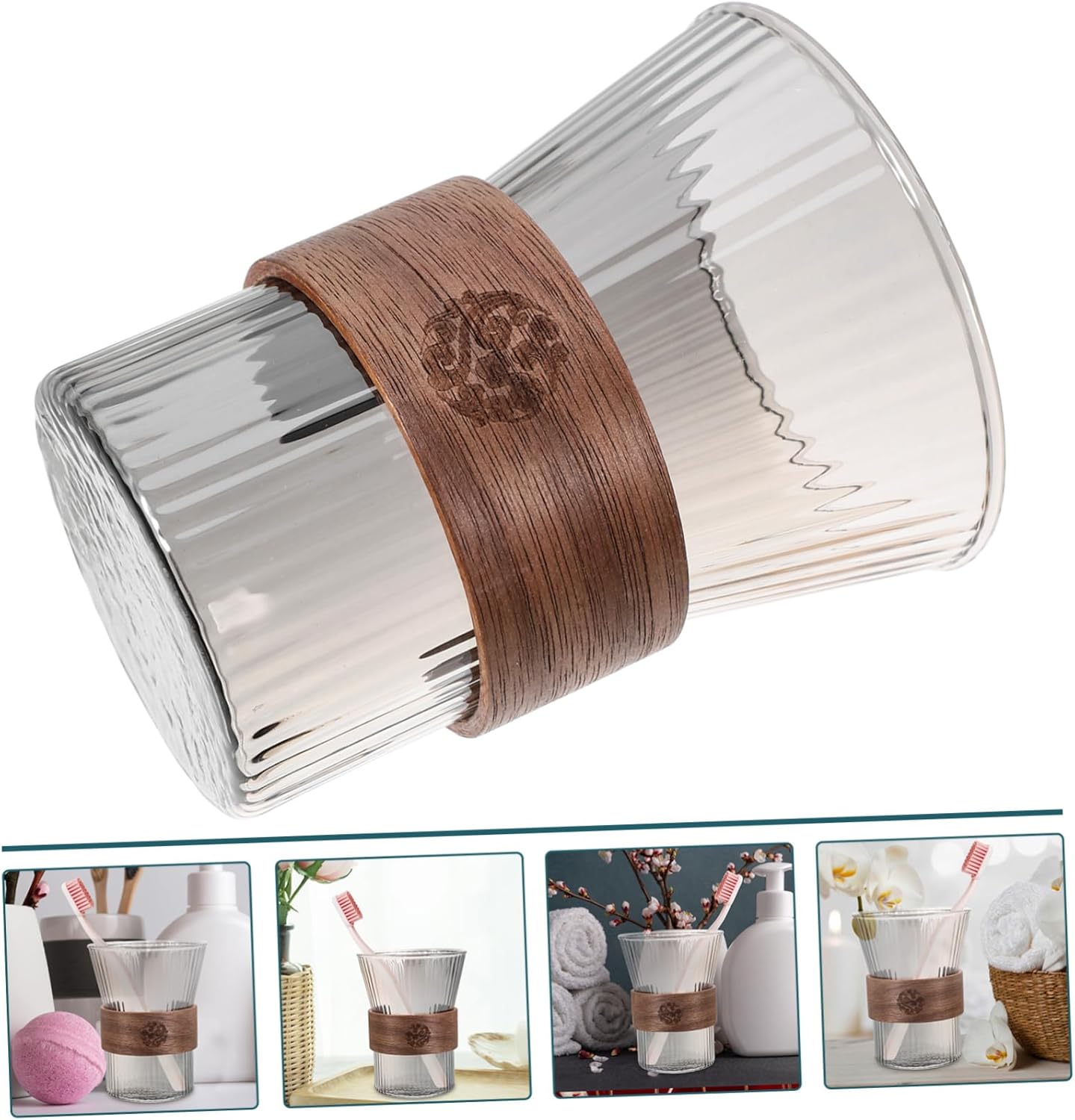 HAKIDZEL Elegant Glass Toothbrush Cup