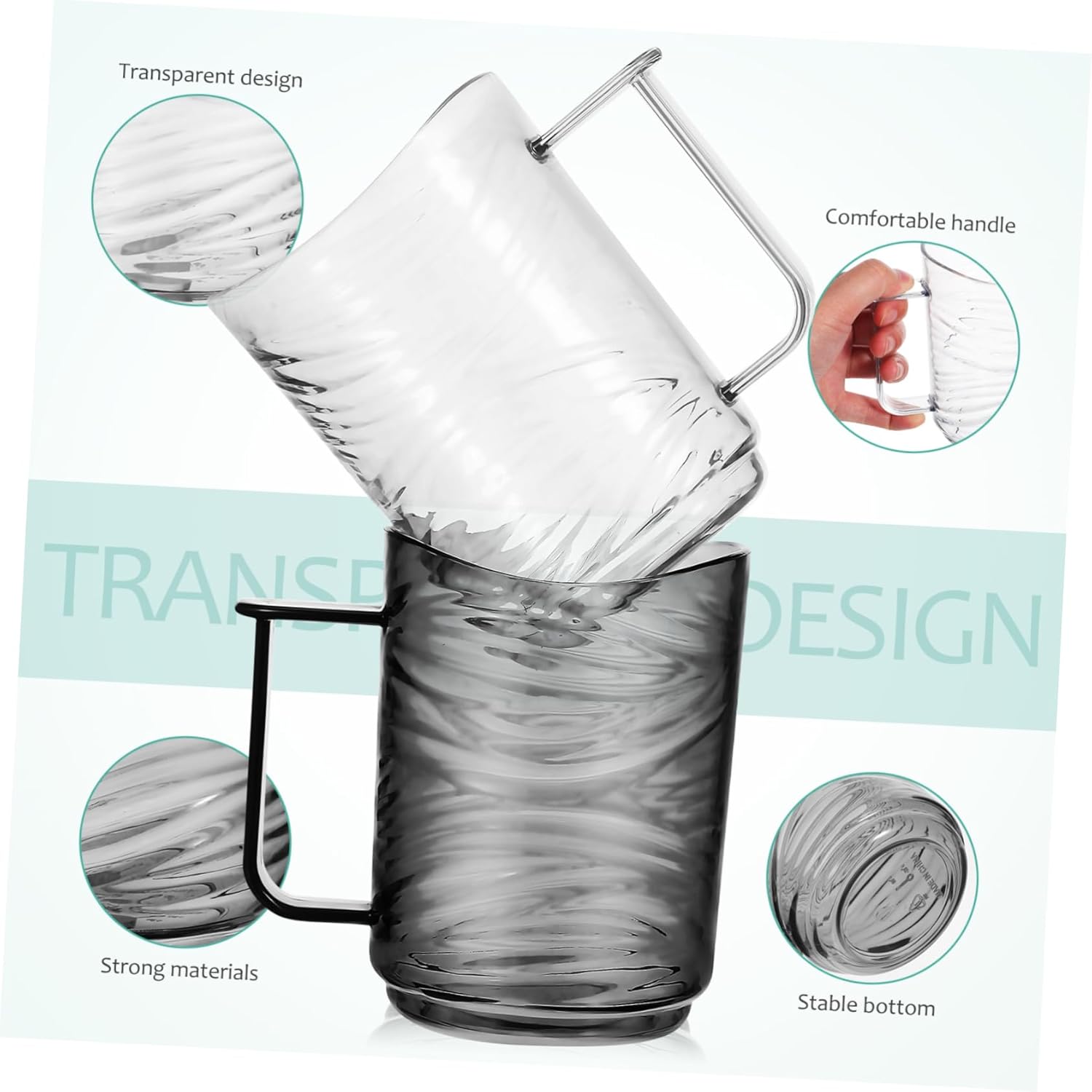 2-Piece Ergonomic Toothbrush Mouthwash Holder - Durable Compact Design for Efficient Organization