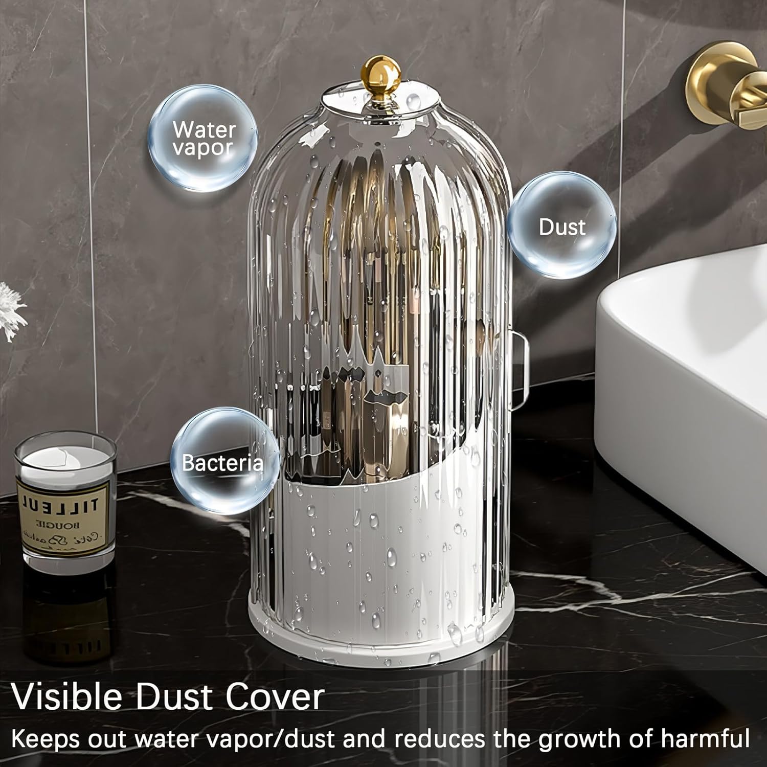 Secure StorageWekityRotating Waterproof 360 Organizing Toothbrush Holder