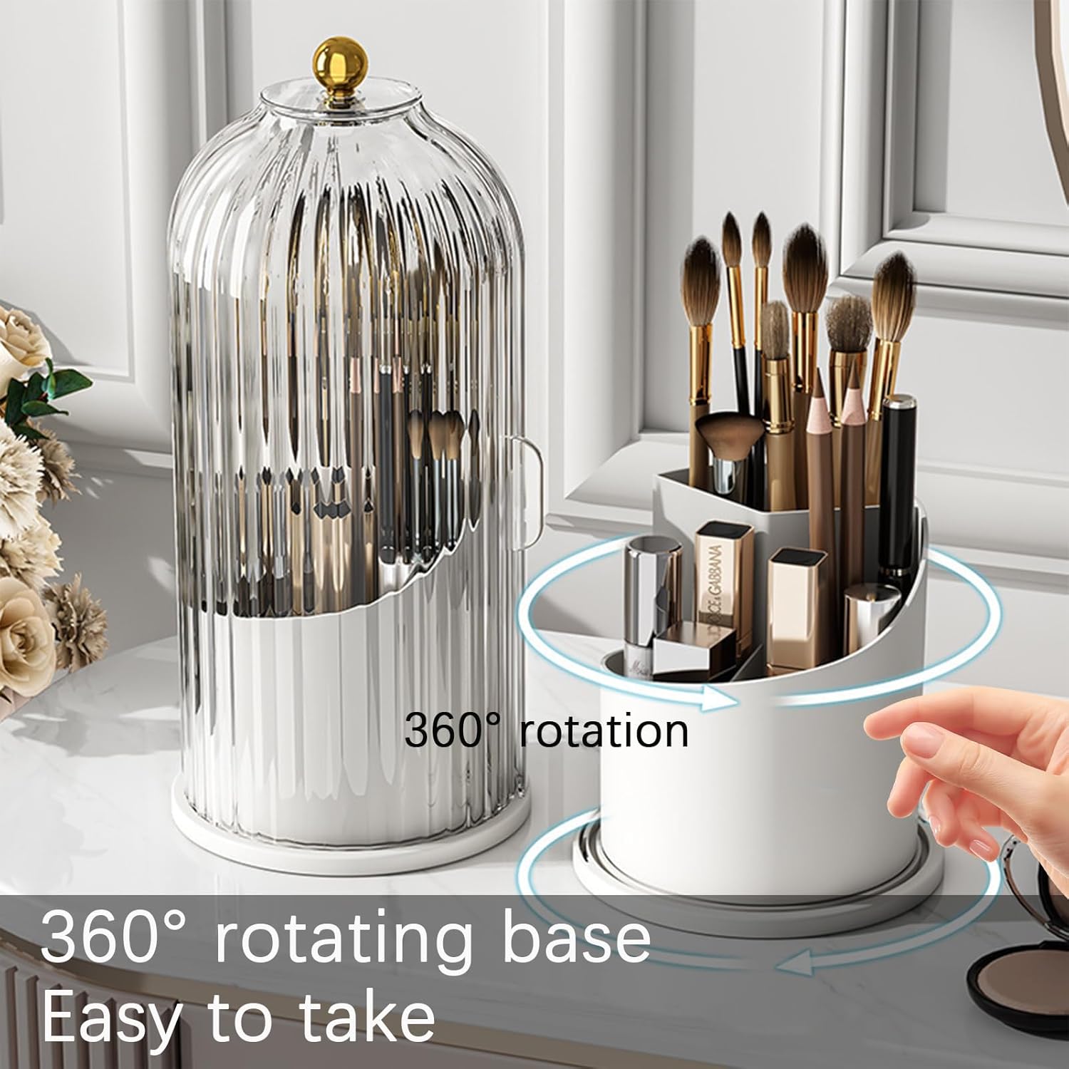 Secure StorageWekityRotating Waterproof 360 Organizing Toothbrush Holder
