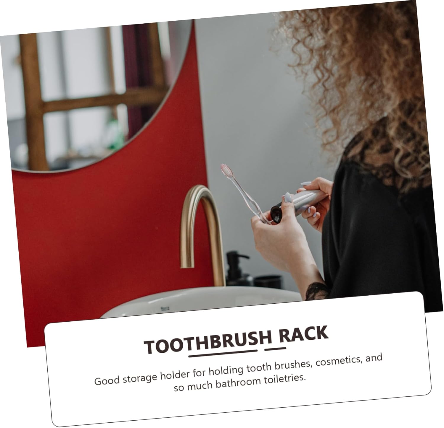 Cabilock Space-Saving Wall-Mounted Toothbrush Holder for Adults