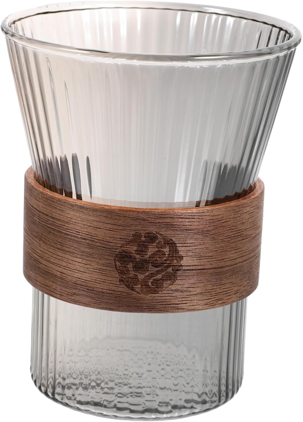 Wakauto Glass Toothbrush Cup with Wood Base