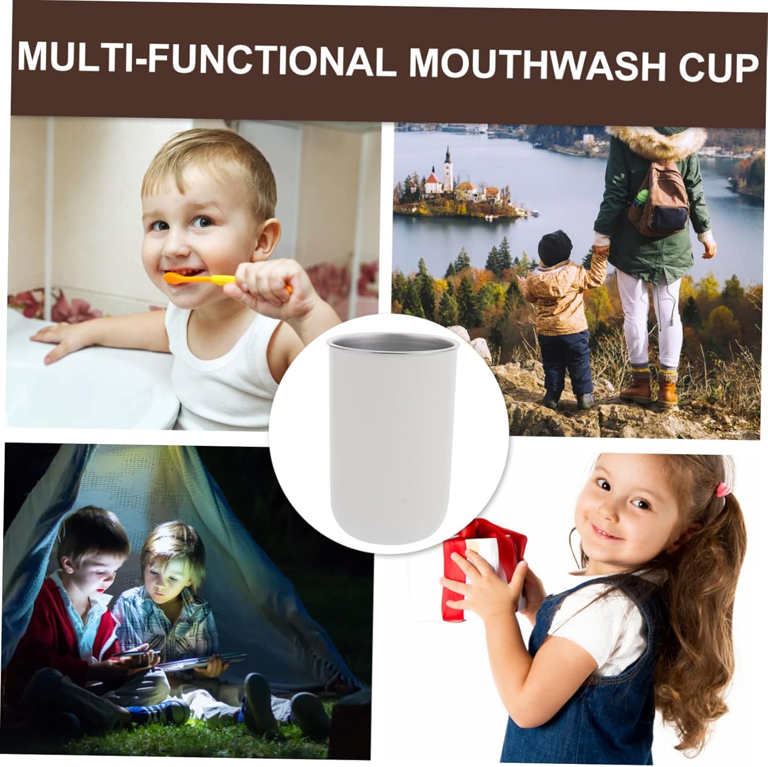 boys and girls mouthwash cup reusable stainless steel