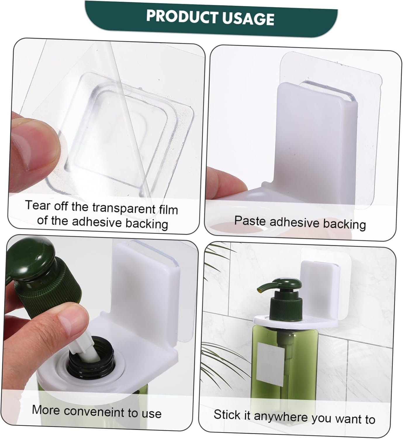 5-Piece Bath Rack Organizer with Adhesive Hooks for Efficient Storage