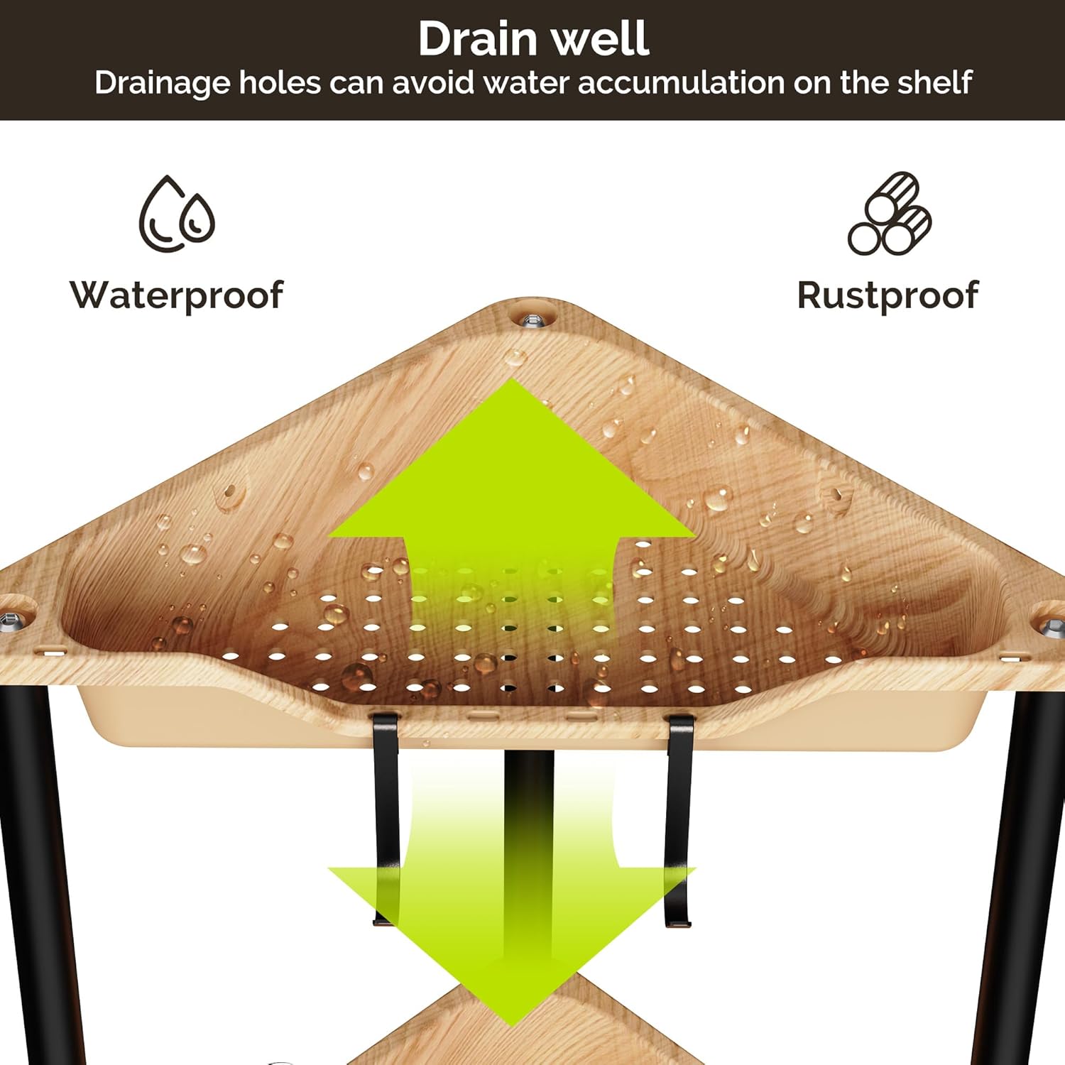 Orimade Rust-Resistant Floor Standing Corner Shower Organizer