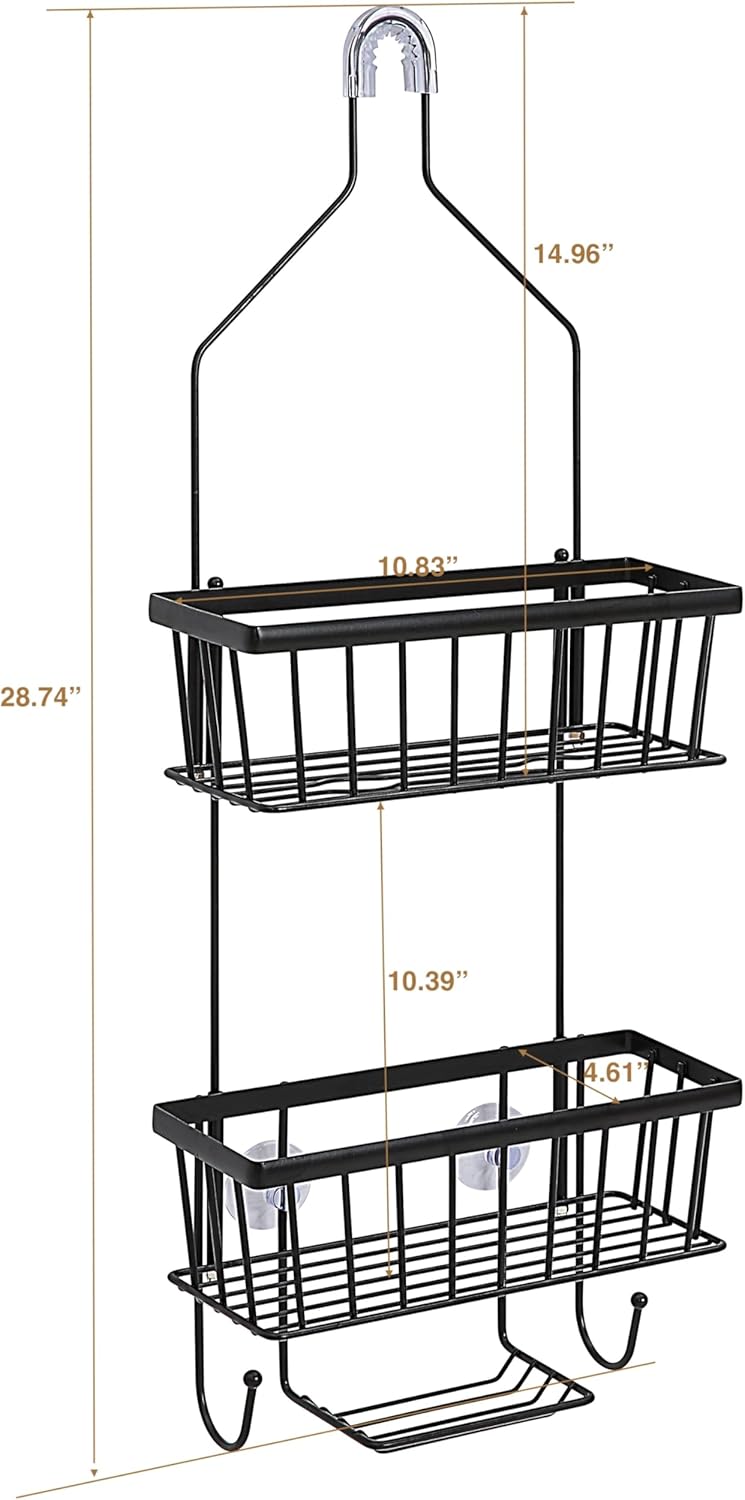 Stylish Functional SunnyPoint Bathroom Caddy Over the Shower Head