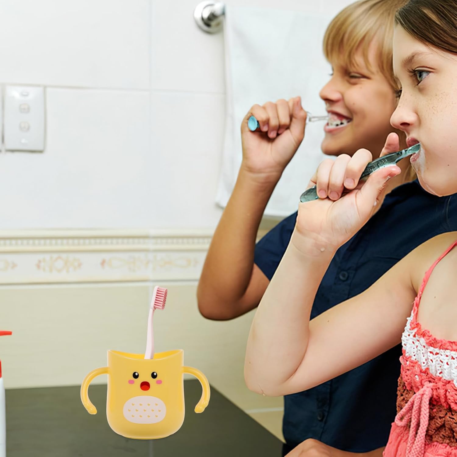 TOYANDONA Double-Handled Kids Toothbrush Cup