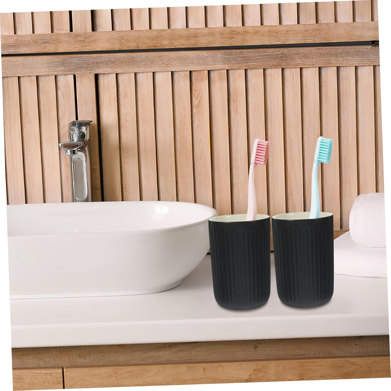2-Piece Retro Toothbrush Cups for Home and Travel